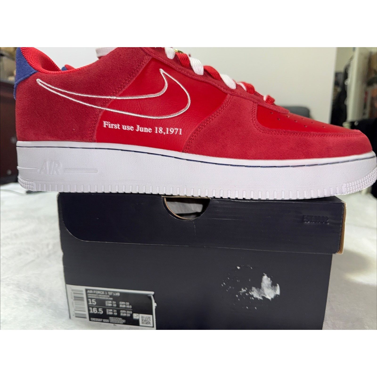Nike Nike Air Force 1 ‘07 LV8 Sz 15 First Use University Red Rare Size US 15 / EU 48 - 4 Thumbnail