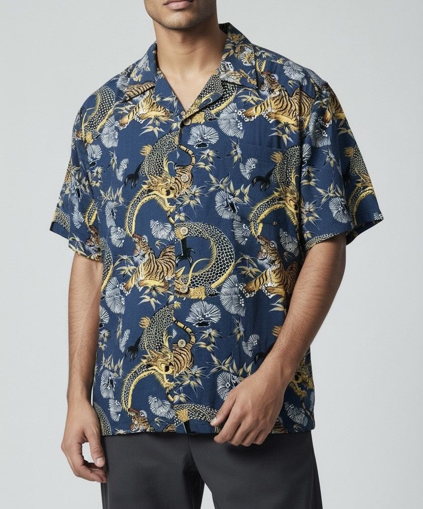 Sun Surf Dragon Tiger by raton laveur loop collar hawaiian shirt Size US L / EU 52-54 / 3 - 1 Thumbnail