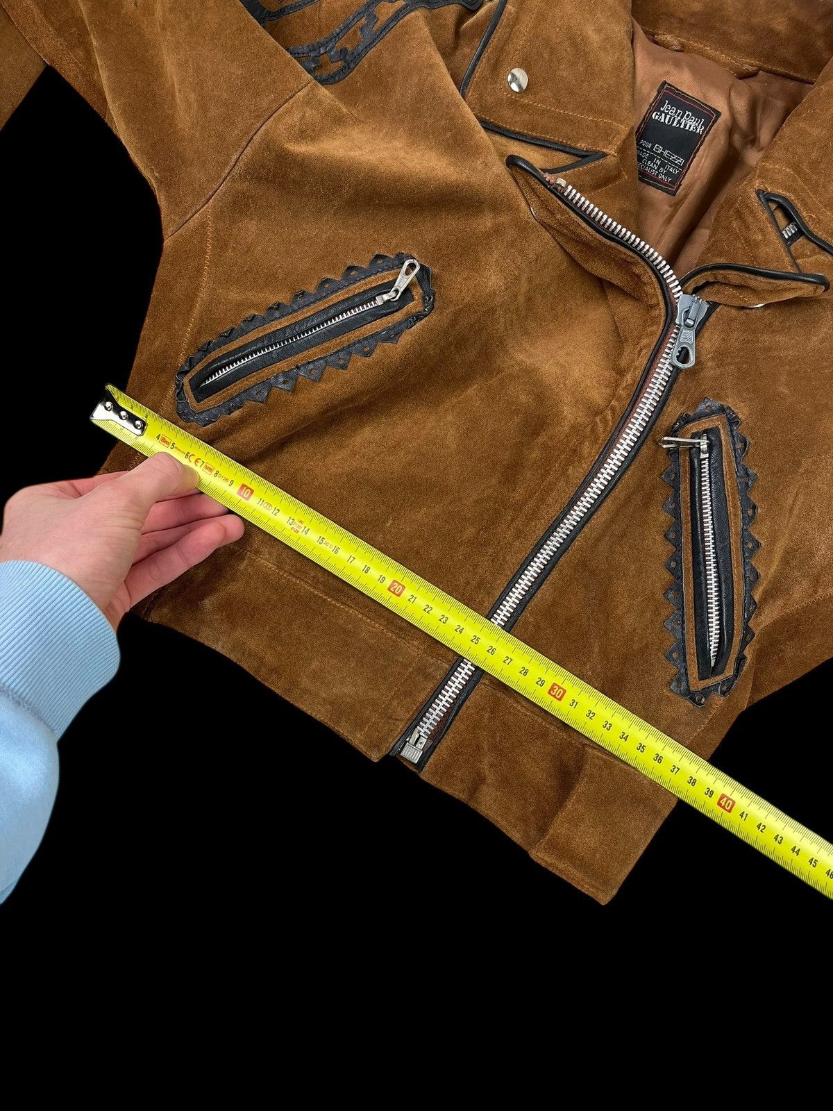 Jean Paul Gaultier JPG Suede brown jacket vest perfecto Size XS / US 0-2 / IT 36-38 - 14 Thumbnail
