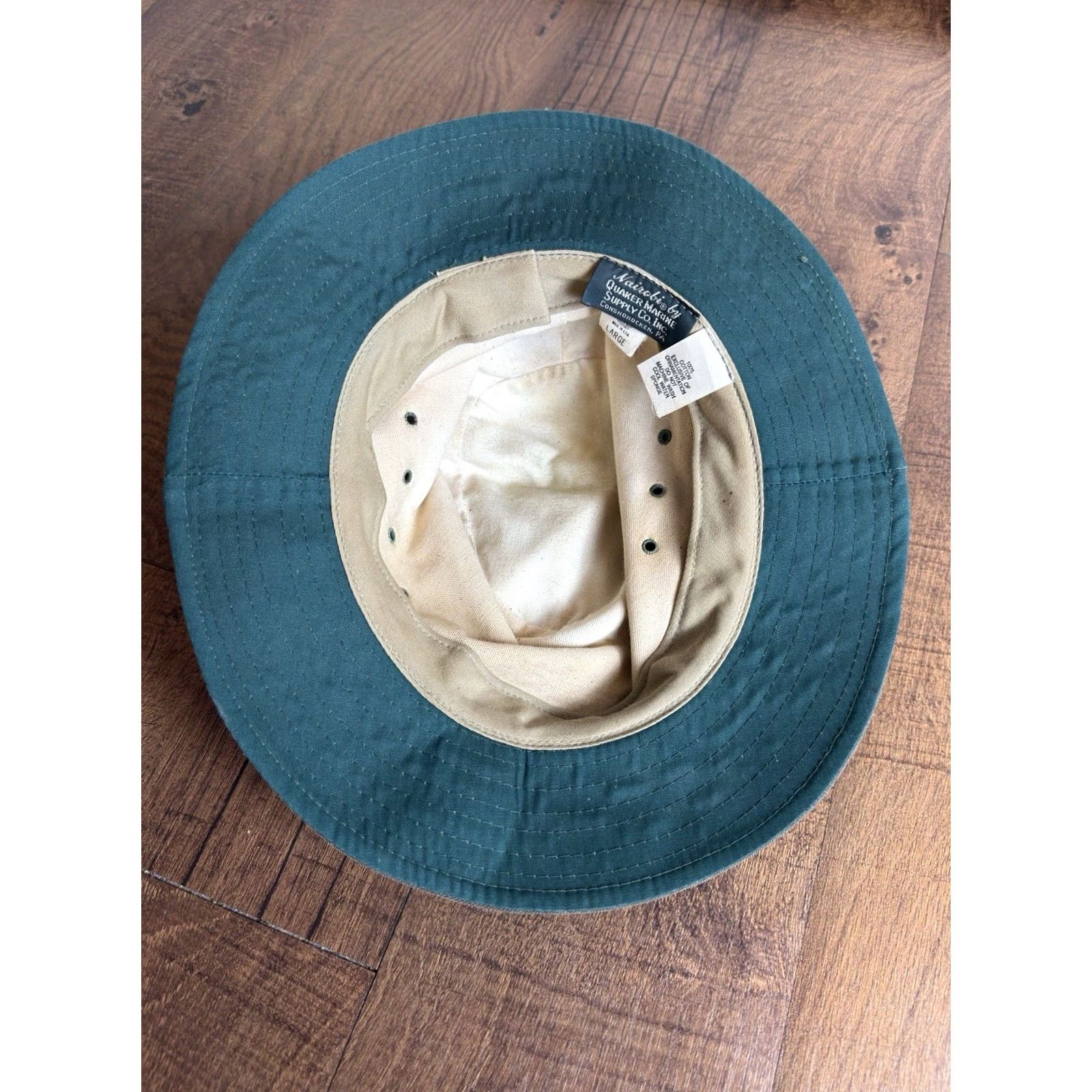 Vintage VINTAGE Quaker Marine Supply Bucket Hat Mens L Green Cotton Canvas USA Size ONE SIZE - 5 Thumbnail