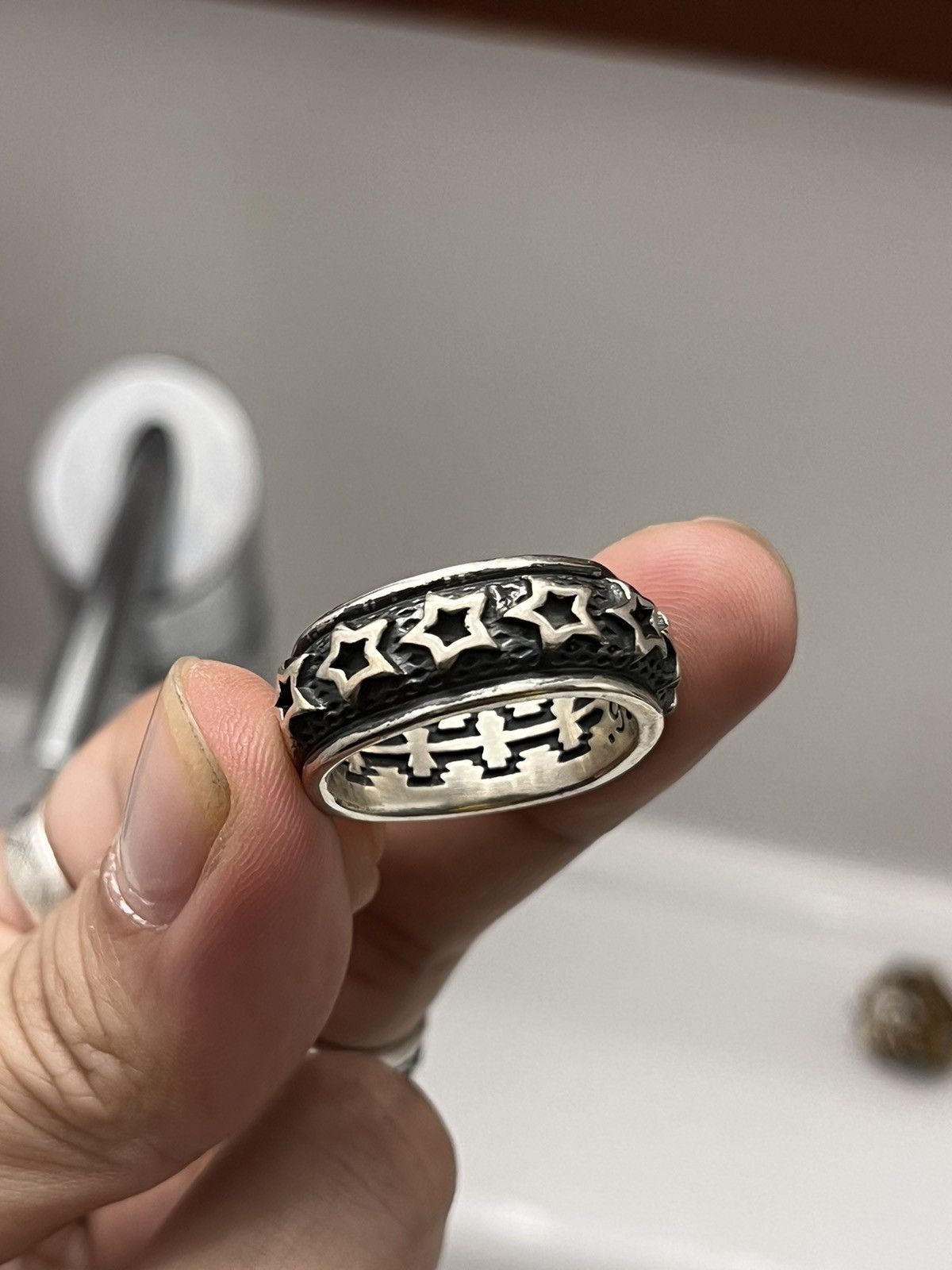 image of Cody Sanderson Sz 10 Star Ring By Cost Sanderson in Silver, Men's