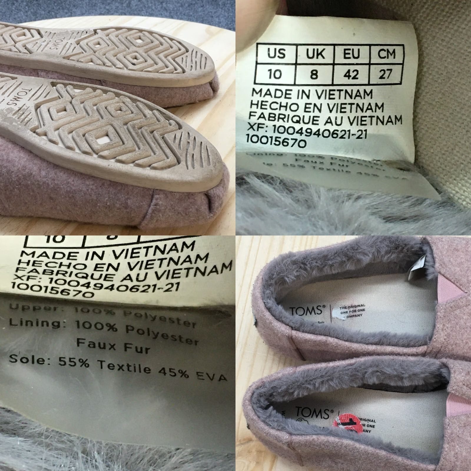 Toms TOMS Slippers Womens 10 Slip On Loafers Flats Comfort Pink Fabric Size US 10 / IT 40 - 9 Thumbnail