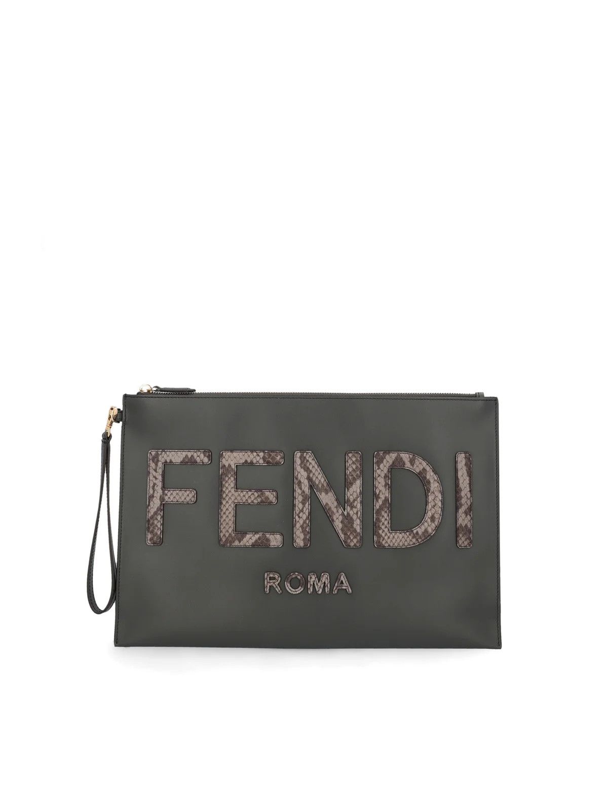 Fendi o1loc1c0824 Size: OS / Flat Pouch Large in Dark Grey Size ONE SIZE - 1 Thumbnail