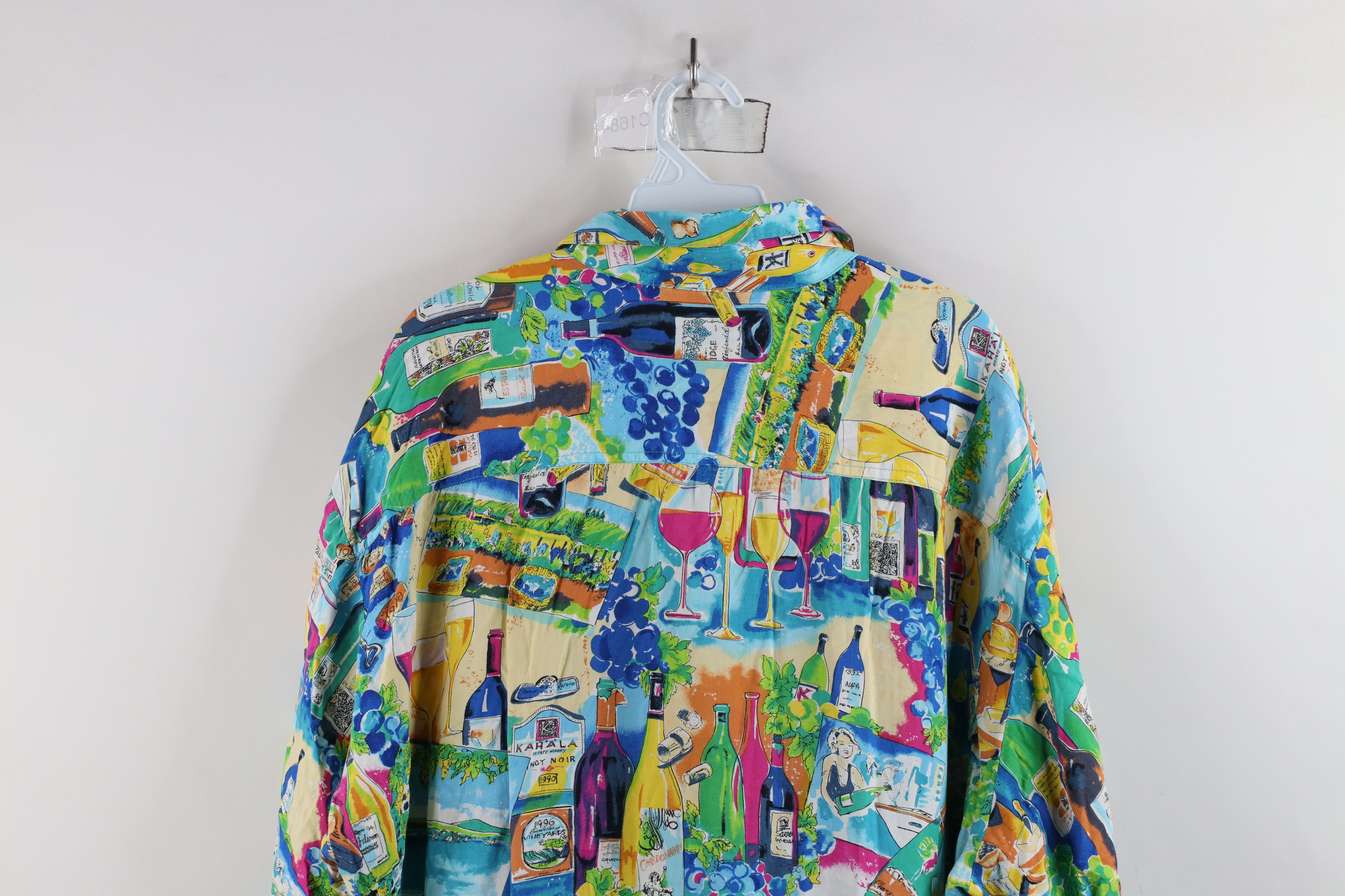Vintage Vintage 90s Streetwear Wine Champagne Hawaiian Button Shirt Size US XL / EU 56 / 4 - 9 Thumbnail