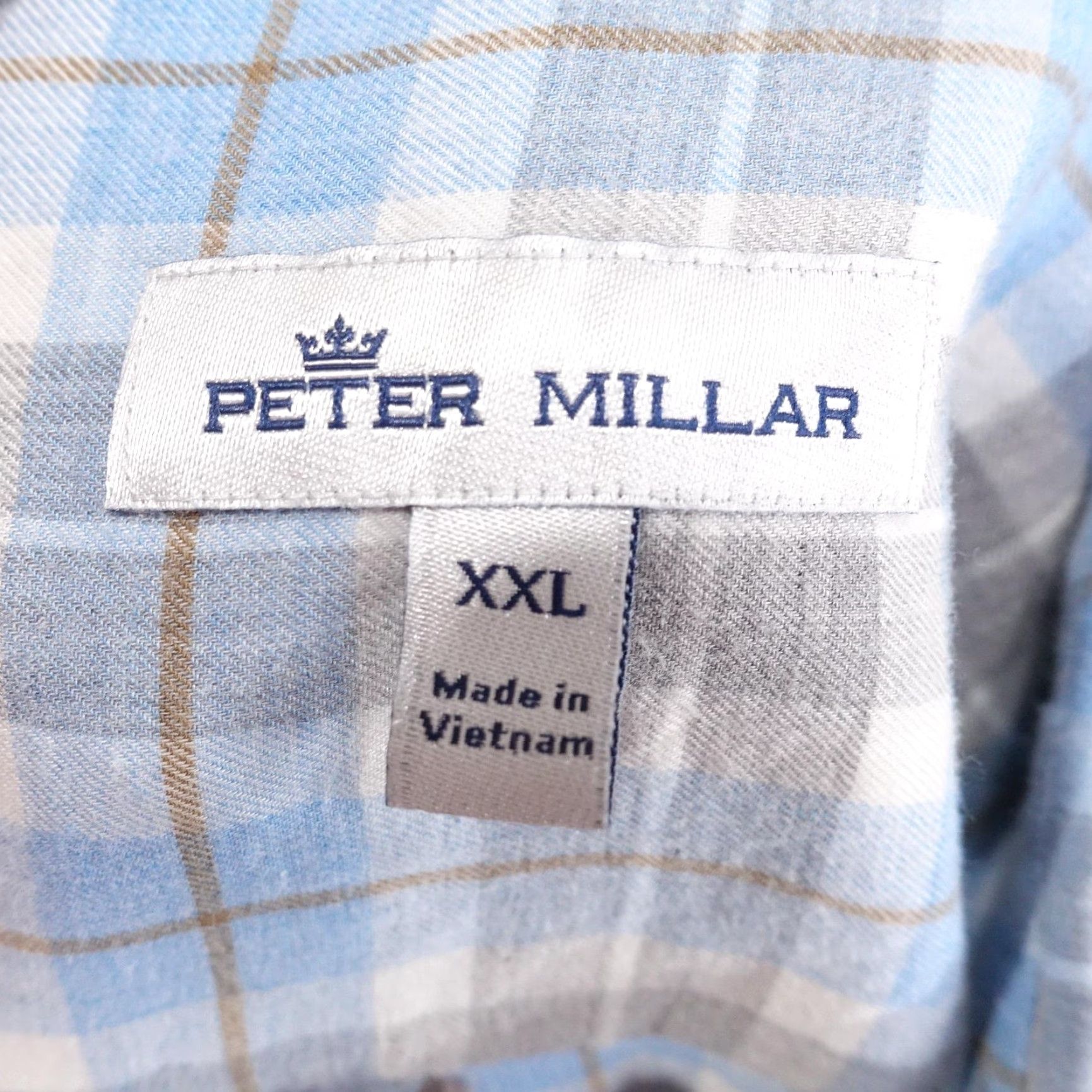 Peter Millar Peter Millar Shirt Mens 2XL Blue Gray Plaid Long Sleeve Button Down Casual Size US XXL / EU 58 / 5 - 6 Thumbnail