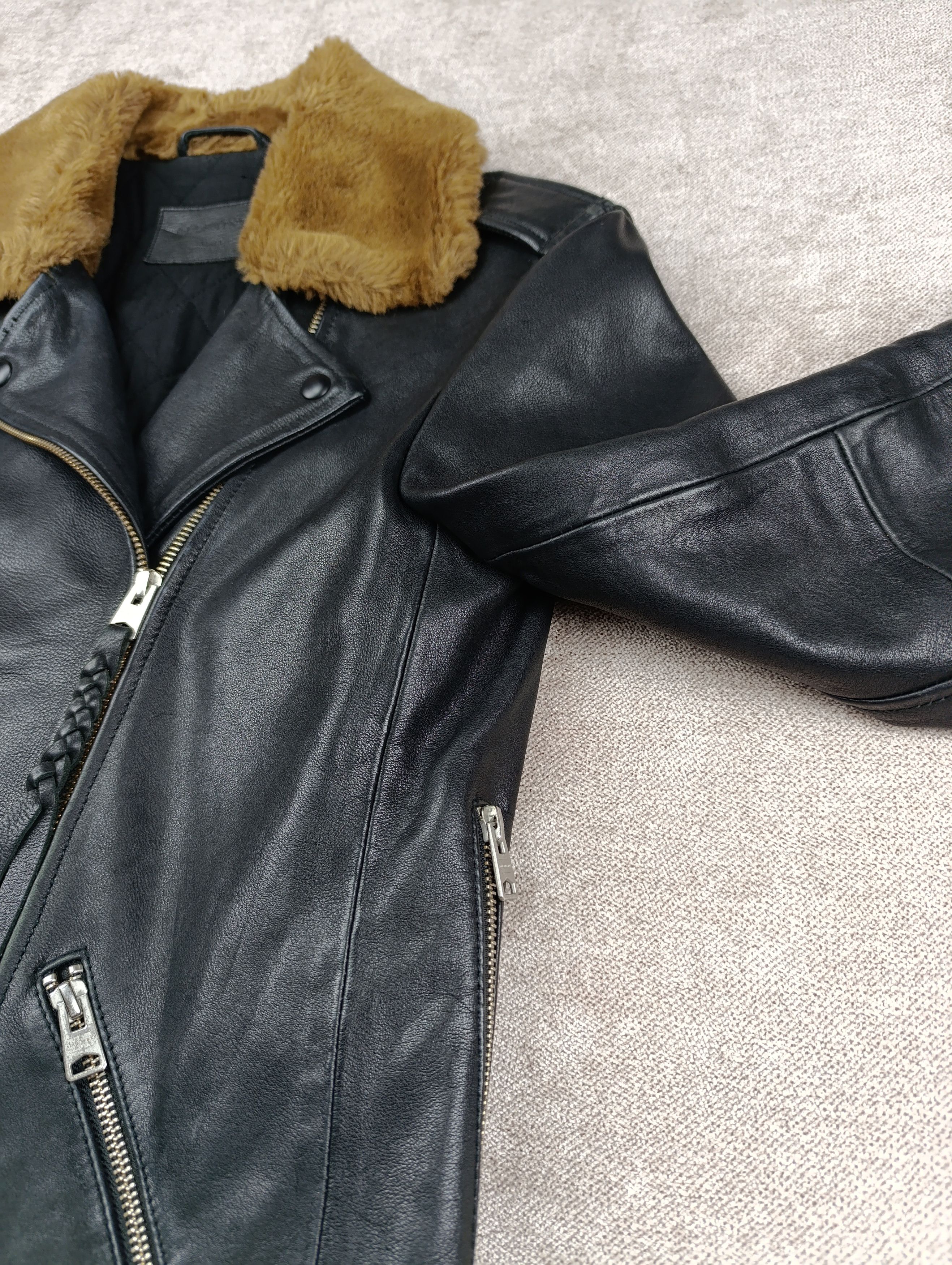 Allsaints ALLSAINTS SHERWOOD BIKER WOMENS BLACK JACKET SIZE S Size S / US 4 / IT 40 - 7 Thumbnail