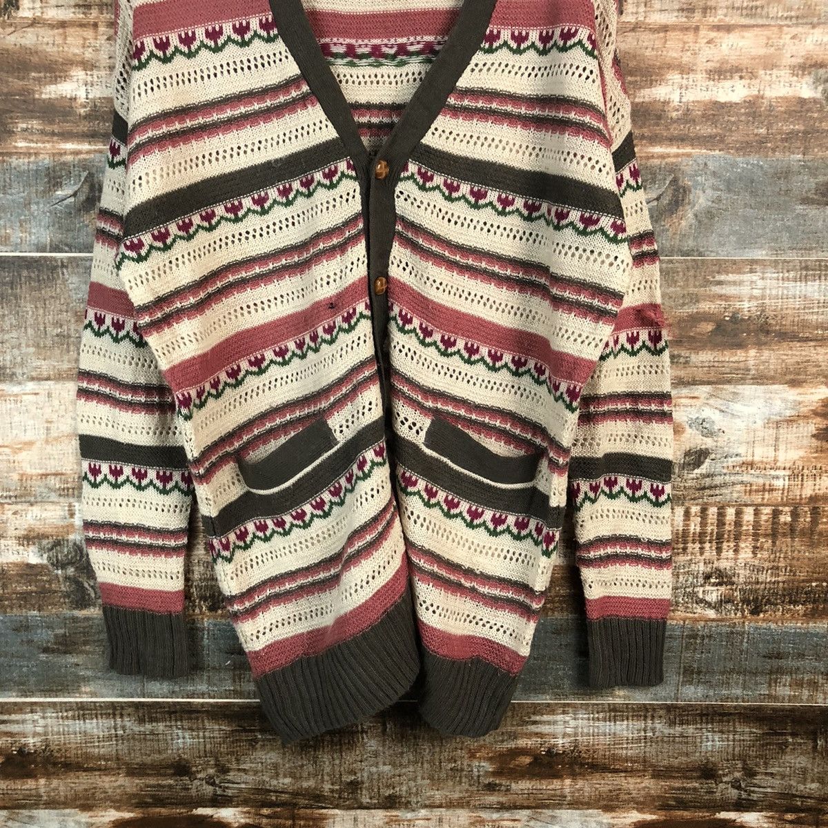 Homespun Knitwear × Japanese Brand W Closet Wears Inc Cardigan Knitwear #A2359 Size US L / EU 52-54 / 3 - 3 Thumbnail