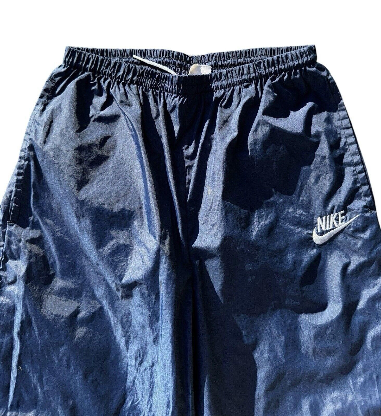 Nike Vintage Nike 80s Blue Nylon Embroidered Baggy Track Pants M Size US 32 / EU 48 - 2 Thumbnail