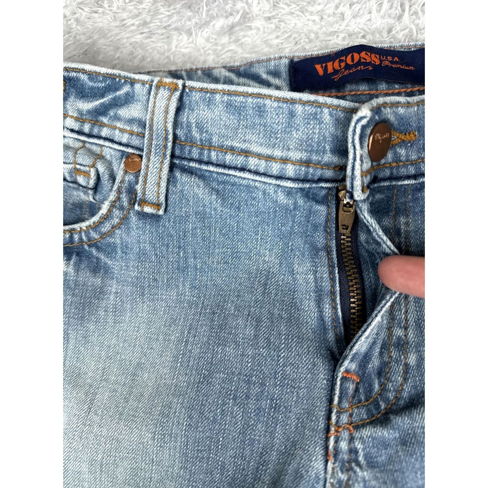 Vintage VIGOSS Bootcut Jeans Juniors 11/12 Light Blue Denim Slim Fit 30in Waist 32in Inseam Women Size 32" / US 10 / IT 46 - 5 Thumbnail
