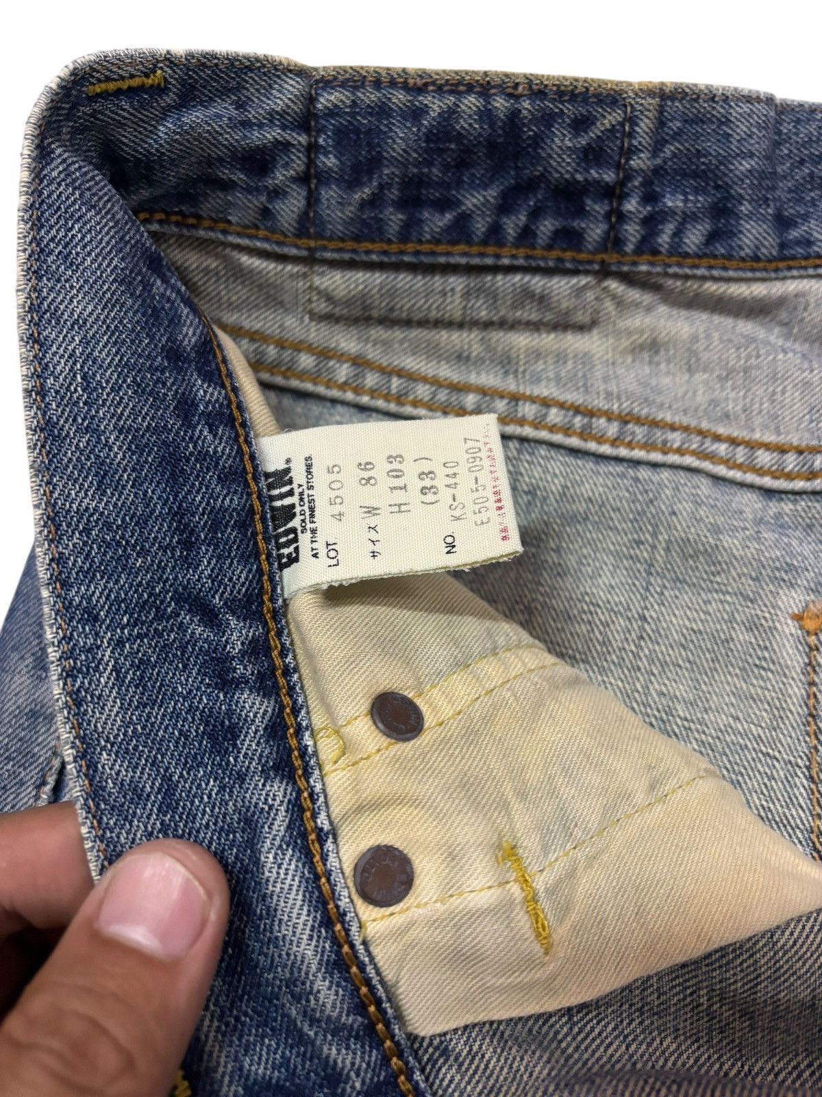 Edwin Vtg Edwin Japan 505x Selvedge Distressed Jeans Size US 30 / EU 46 - 12 Thumbnail