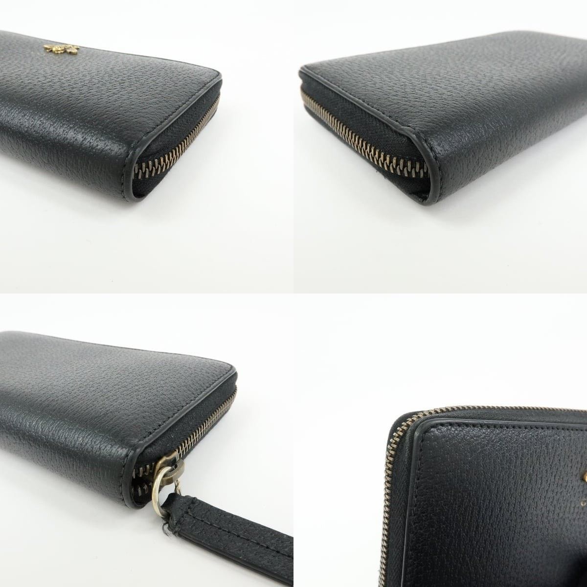 Gucci Gucci Animalier Bee Zip-Around Wallet Calfskin Black Size ONE SIZE - 4 Thumbnail