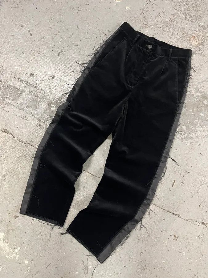 Maison Margiela × Vintage Maison Margiela MM6 Velvet Distressed Lines Pants Size 26" / US 2 / IT 38 - 2 Thumbnail