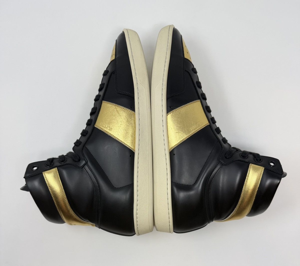 Yves Saint Laurent Saint Laurent SL-10 High Court Classic Sneaker Black/Gold Size US 10 / EU 43 - 3 Thumbnail