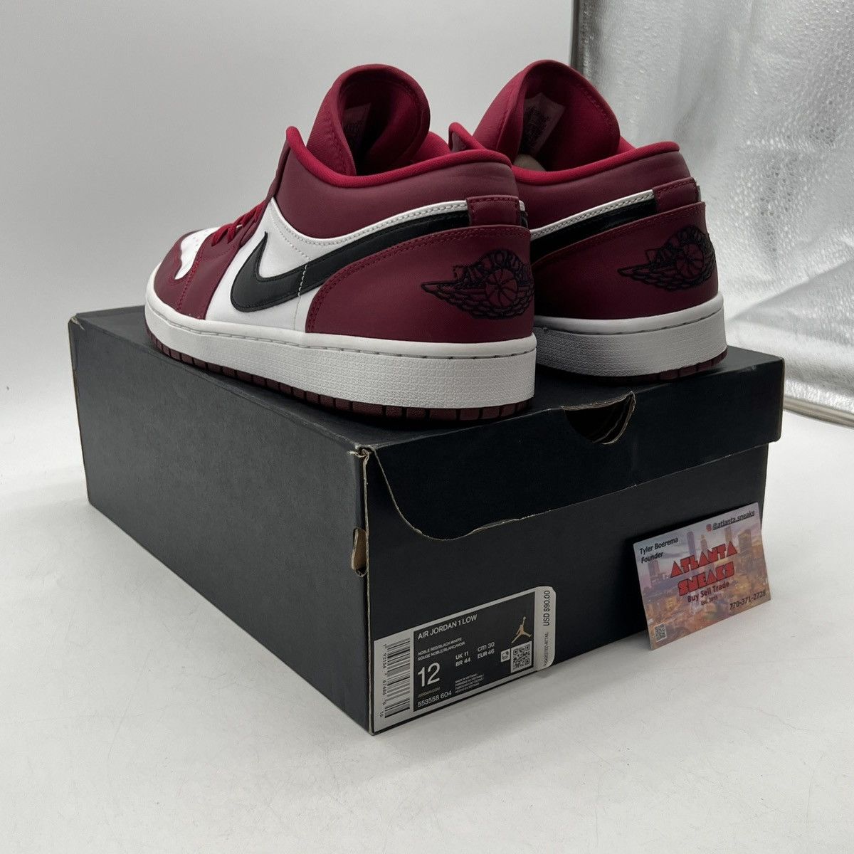 Nike Air Jordan 1 low noble red Size US 12 / EU 45 - 4 Thumbnail