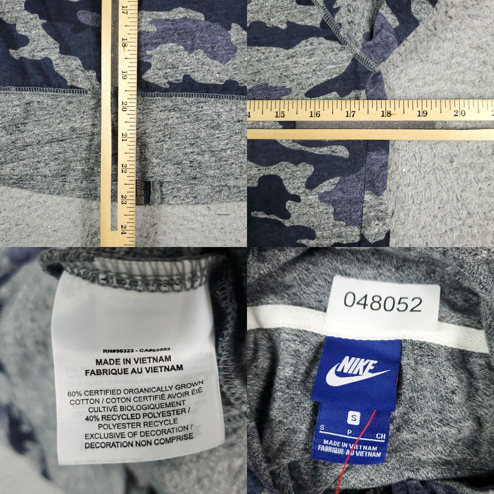 Nike Nike Womens Small Blue Camouflage Full Zip Up Hoodie Sweatshirt Swoosh Size S / US 4 / IT 40 - 8 Thumbnail