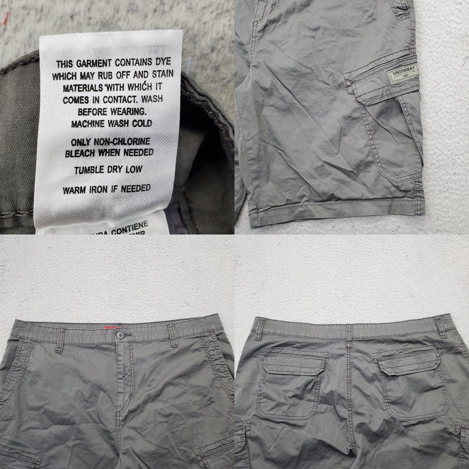 Vintage UNIONBAY Mens Cargo Shorts 42 Gray Cotton Stretch Utility Hiking Outdoor Shirt Size US 42 / EU 58 - 8 Thumbnail