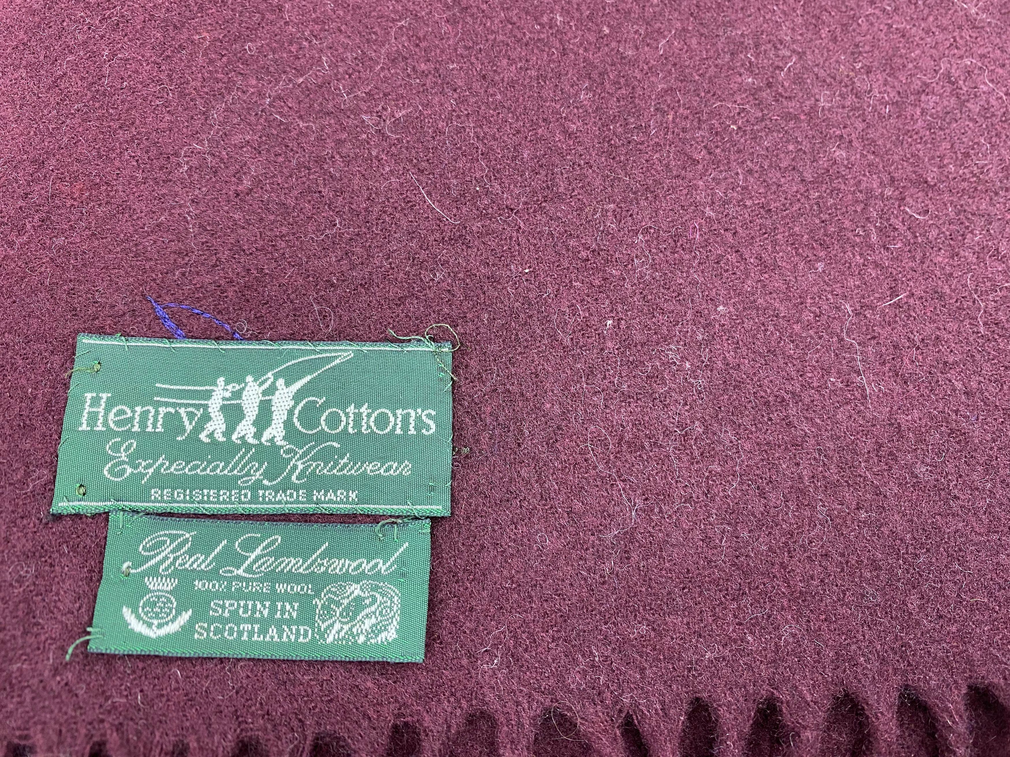 Henry Cotton's × Vintage Henry Cottons Pure LambsWool Vintage Scarf Made in Scotland Size ONE SIZE - 10 Thumbnail