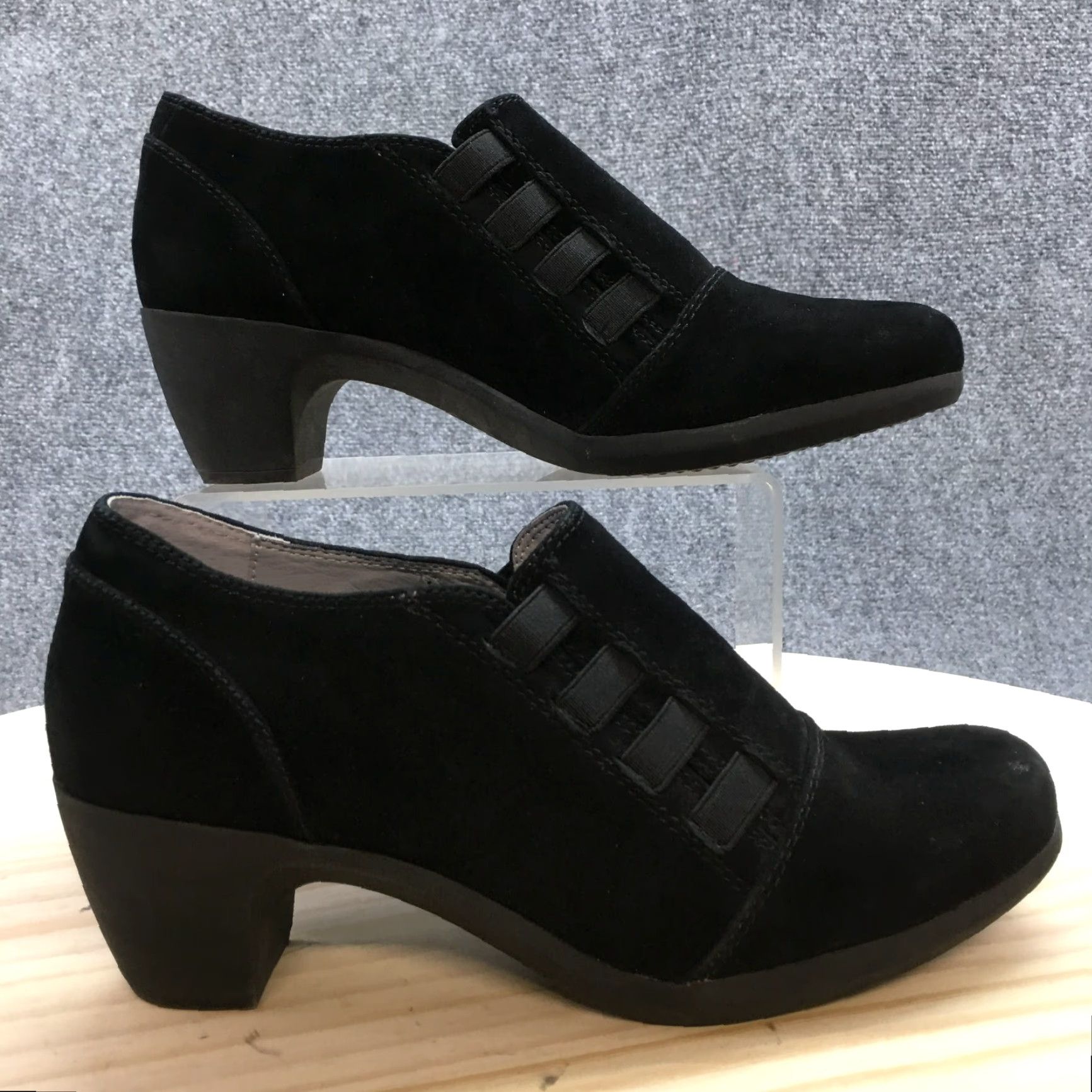 Vintage Cliffs White Mountain Boots Womens 8 M Arielle Ankle Booties Black Leather Heels Size US 8 / IT 38 - 2 Thumbnail