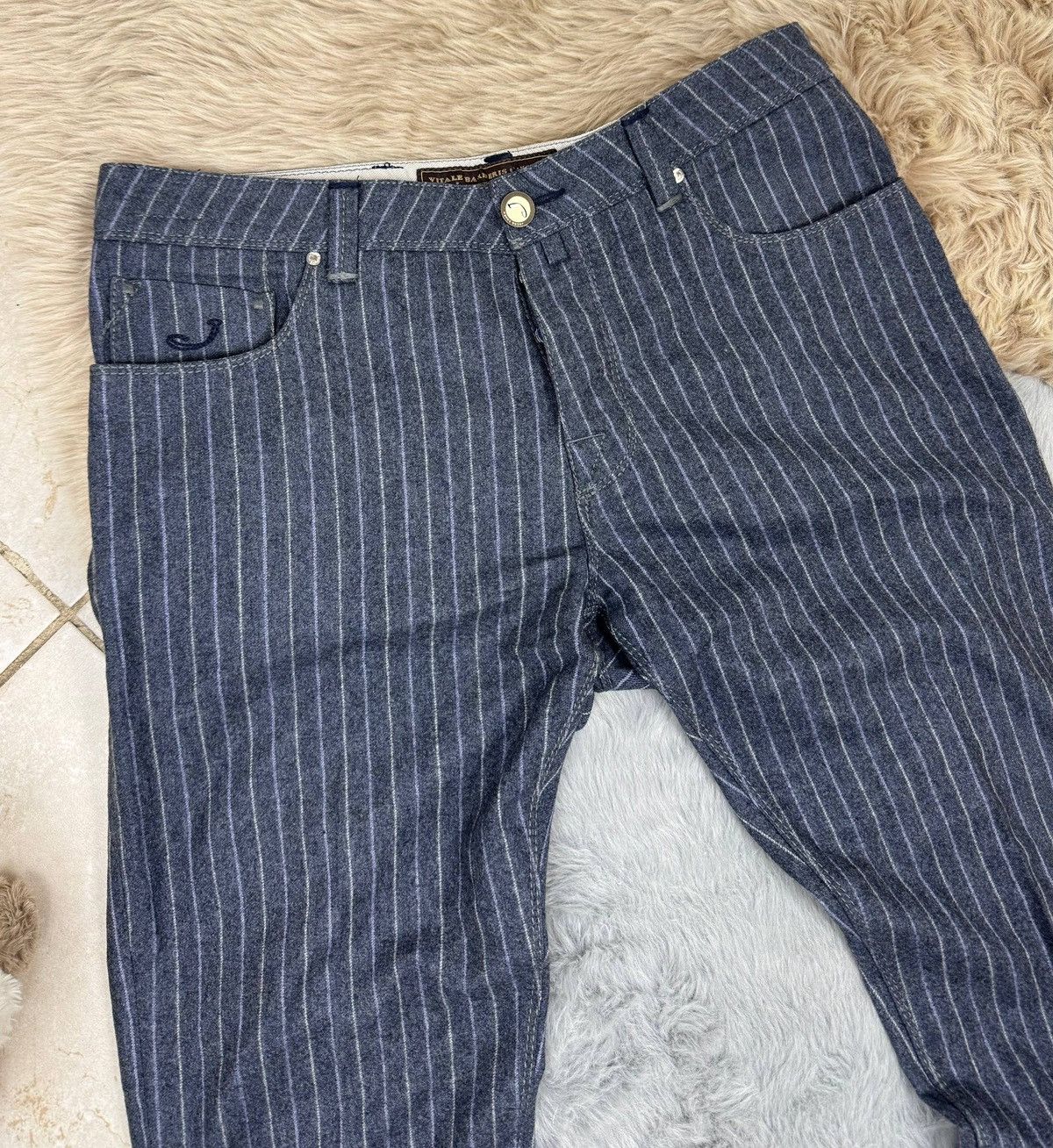 Jacob Cohen Jacob Cohen Vitale Barberis Canonico 688 Wool Slim Trousers Size US 36 / EU 52 - 3 Thumbnail