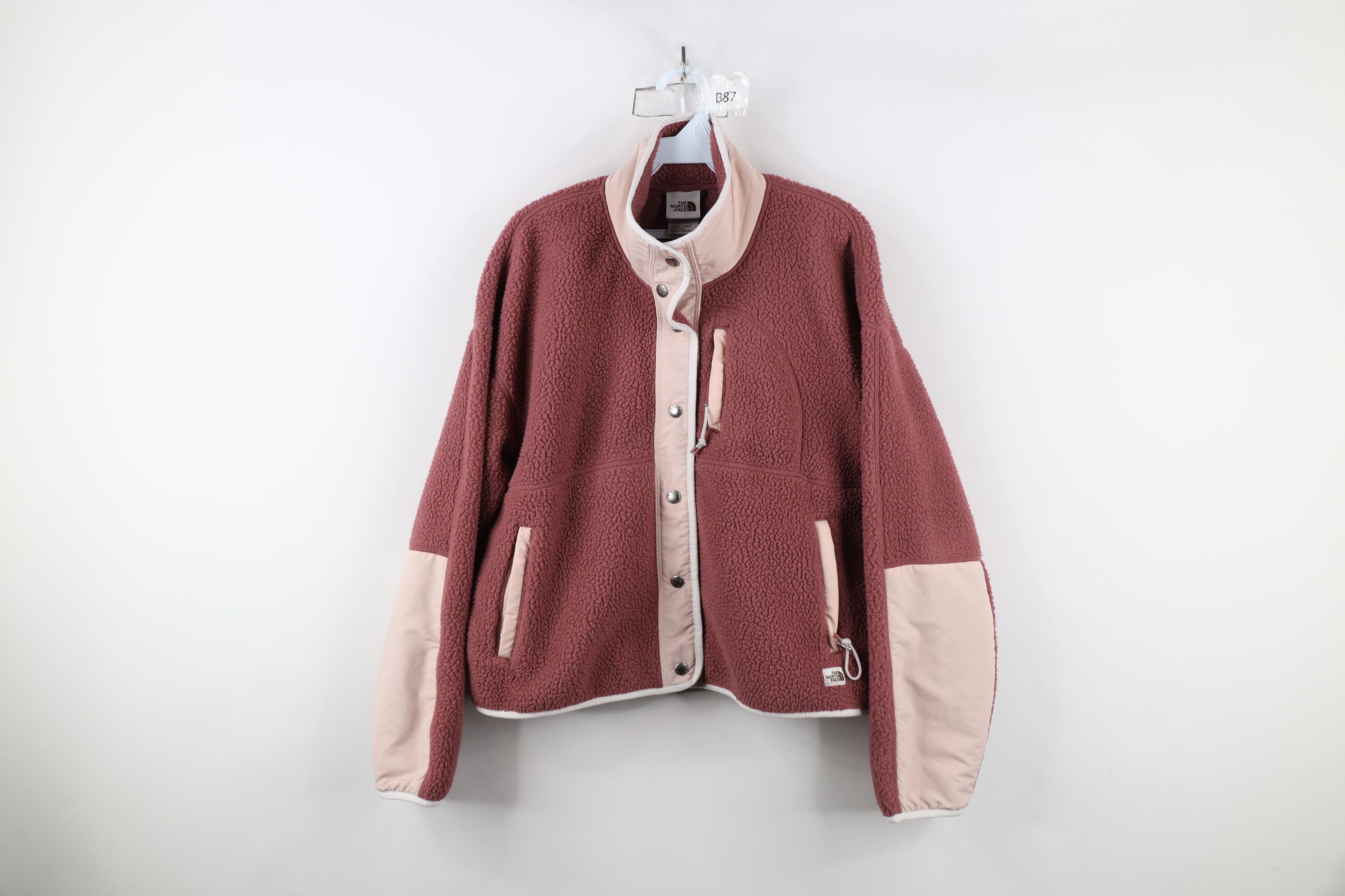 The North Face × Vintage The North Face Spell Deep Pile Fleece Full Zip Jacket Pink Size S / US 4 / IT 40 - 1 Thumbnail