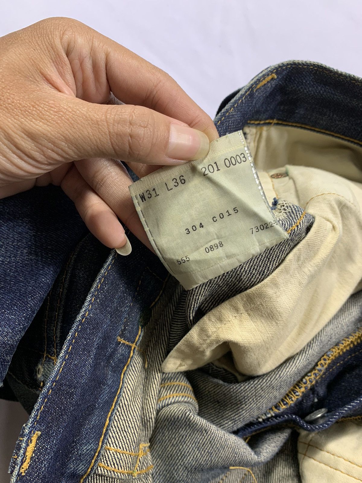 Levi's Vintage Clothing Vintage Levis 201XX Big E Selvedge Button Denim Jeans Size US 30 / EU 46 - 12 Thumbnail