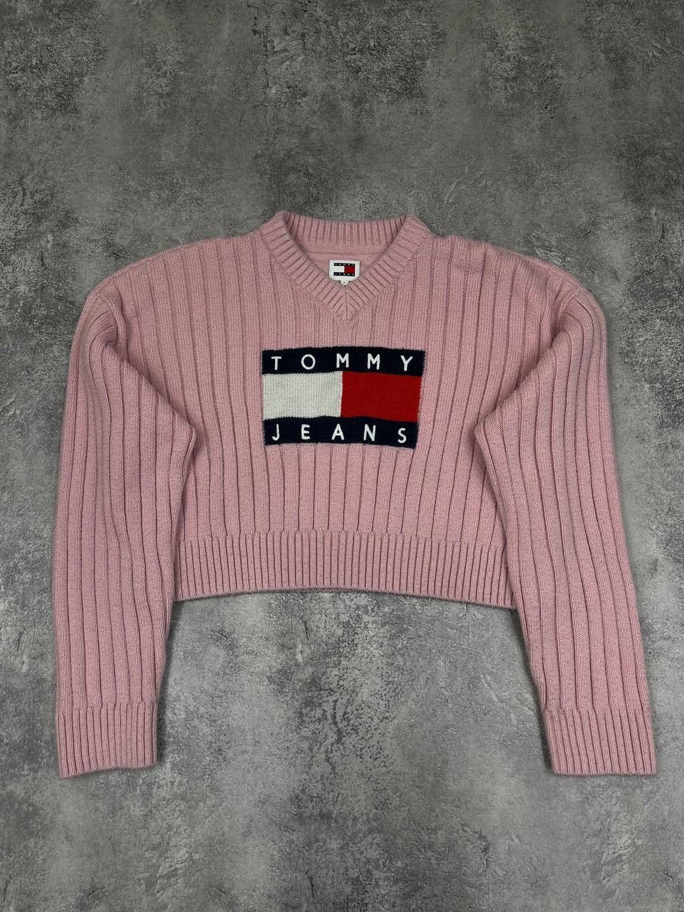 Tommy Hilfiger Tommy Hilfiger Jeans Women Ribbed Knit Cropped Sweater Pink Size S / US 4 / IT 40 - 1 Thumbnail