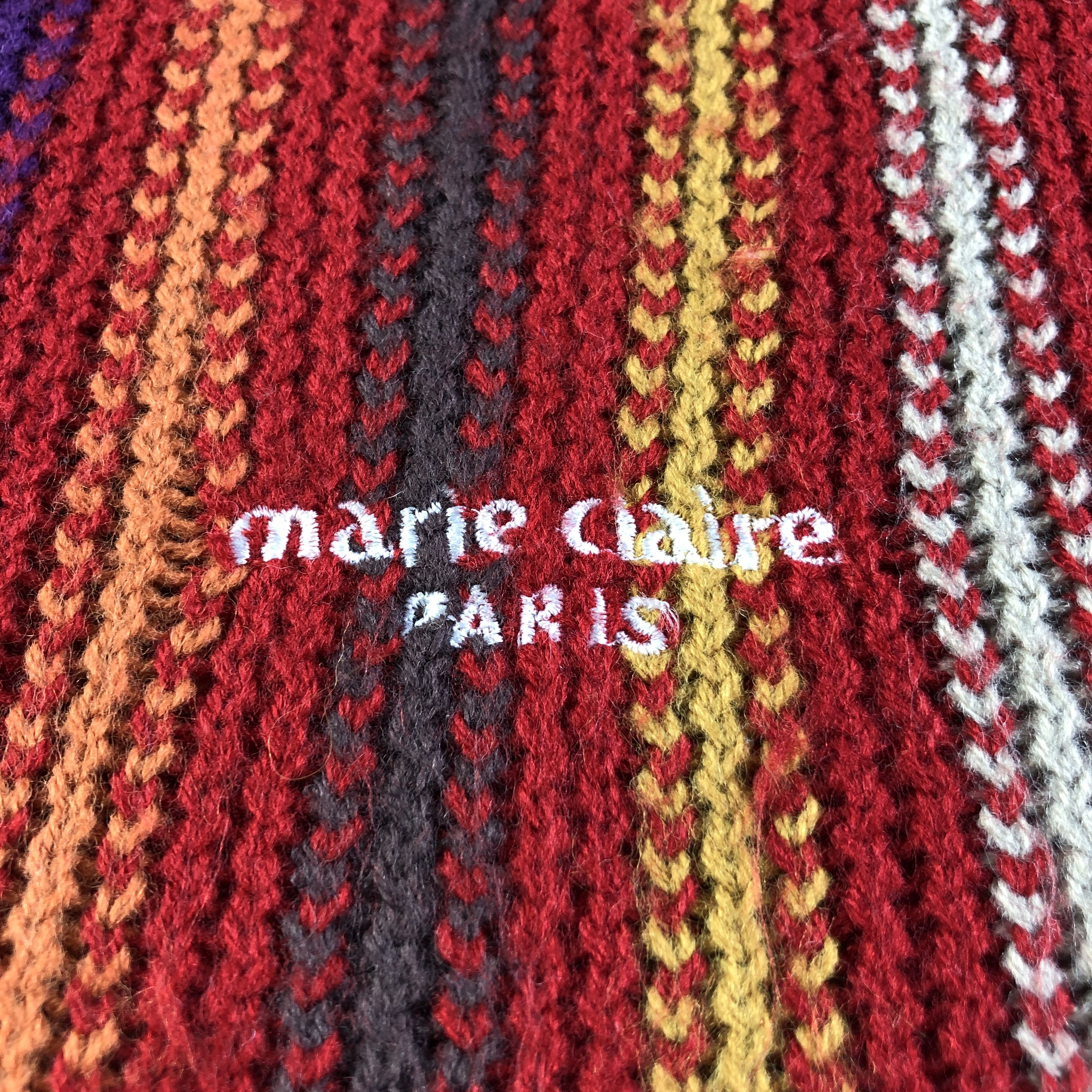 Vintage Marie Claire Knit Striped Wool Scarf Muffler Neckwear V2809 Size ONE SIZE - 4 Thumbnail