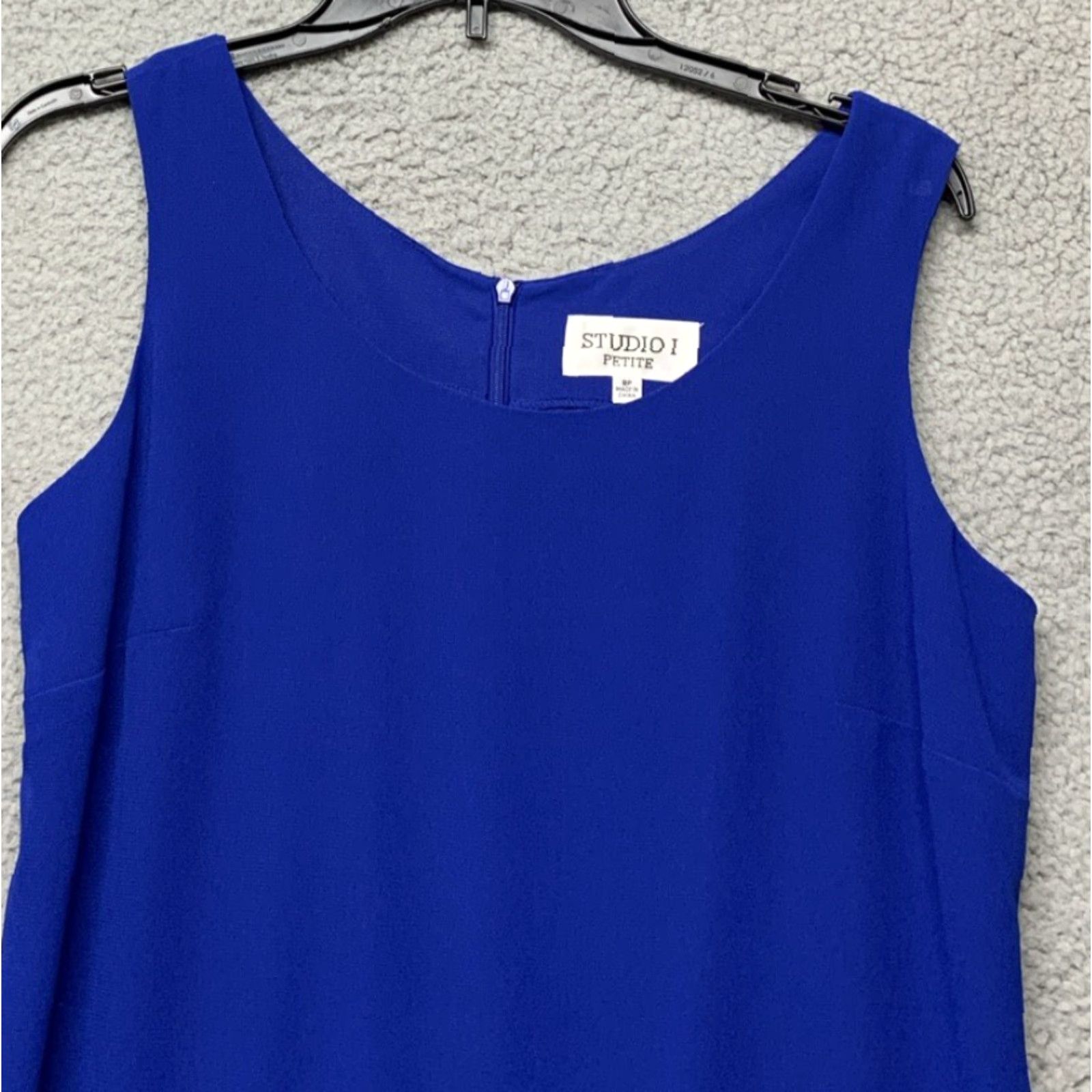 Vintage VINTAGE Studio 1 2-pc Dress Set Women's Sz 8 Royal Blue Button Zip Closure Shoulder Pads Midi Dress Shirt Dress Size M / US 6-8 / IT 42-44 - 5 Thumbnail