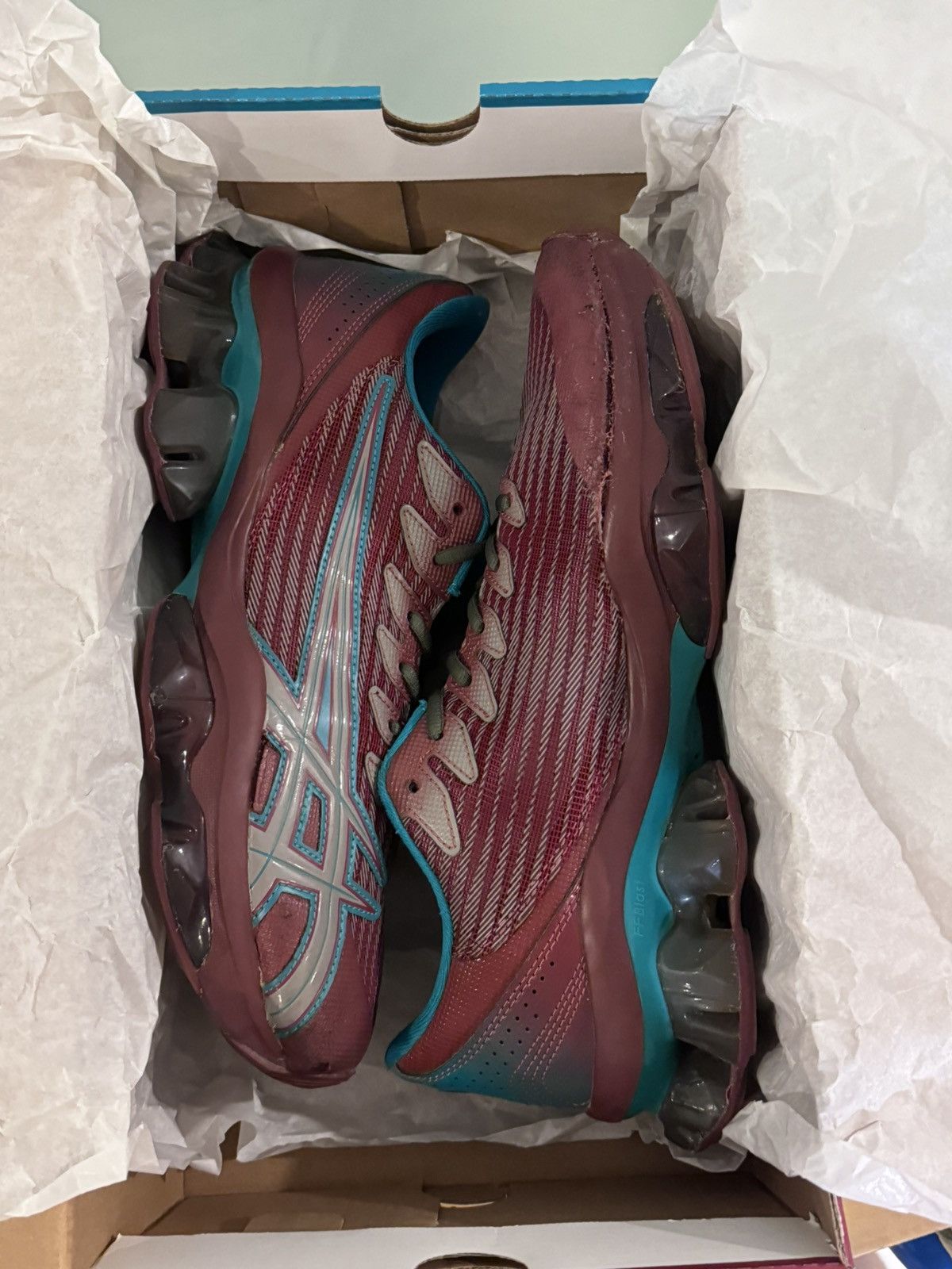 image of Asics Kiko Kostadinov Levitrack Maroon Shoes, Men's (Size 10)