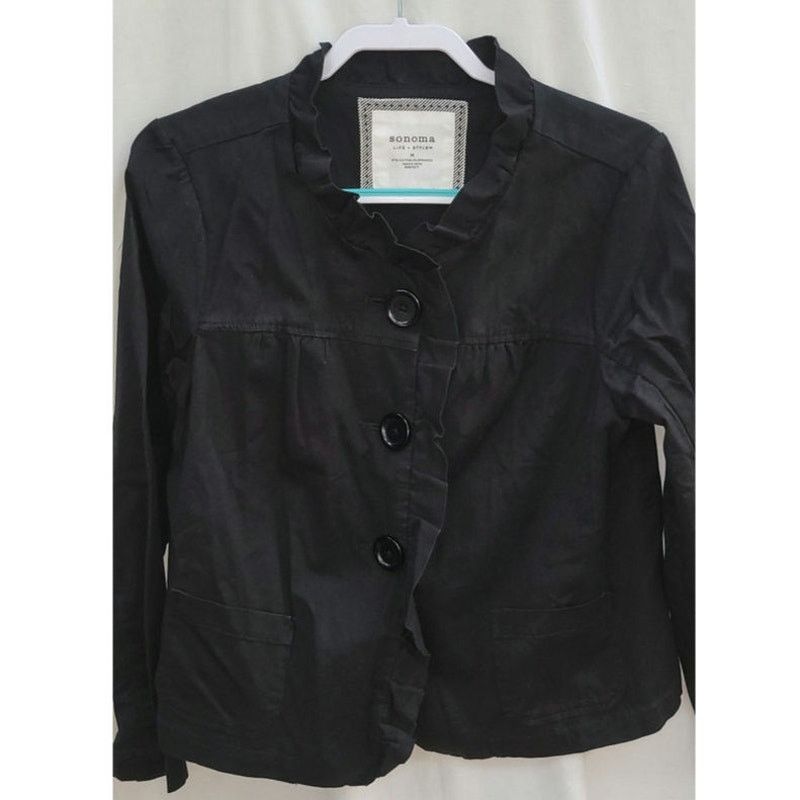 Sonoma Sonoma Black Cotton Button Jacket Size Medium Size M / US 6-8 / IT 42-44 - 5 Thumbnail