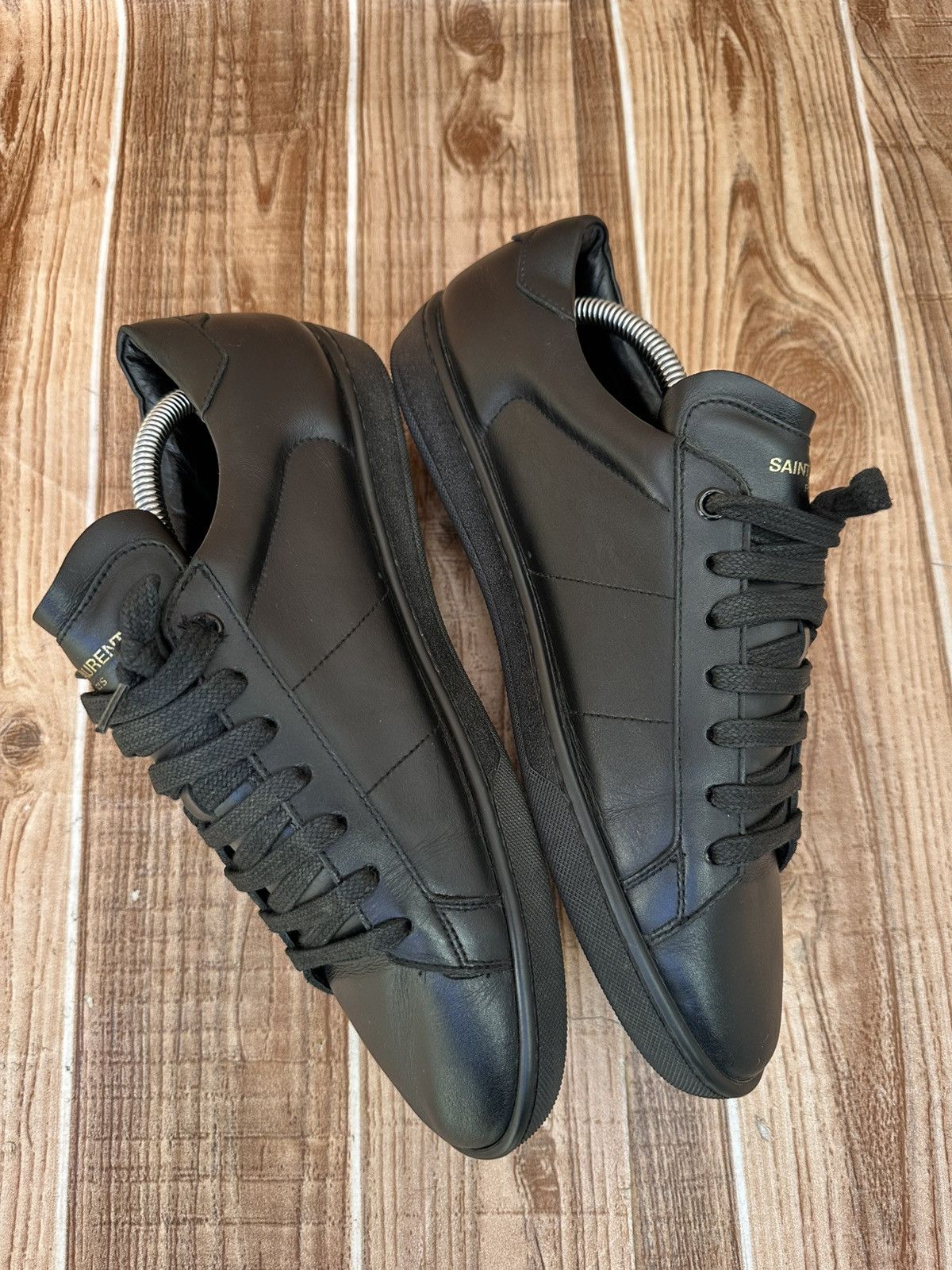 Saint Laurent Paris Saint Laurent SL/01 Black Leather Signature Court Classics Size US 8 / EU 41 - 8 Thumbnail