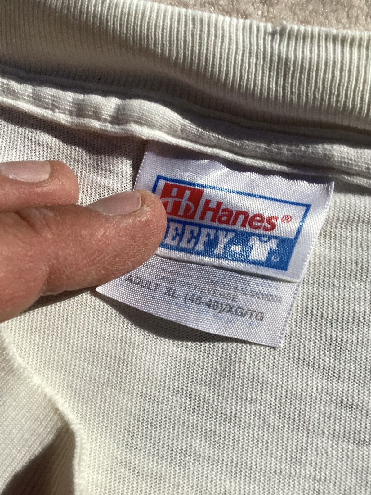 Hanes Vintage 1990s/Y2K Gary Morgan distressed thrashed racing Tee Size US XL / EU 56 / 4 - 6 Thumbnail