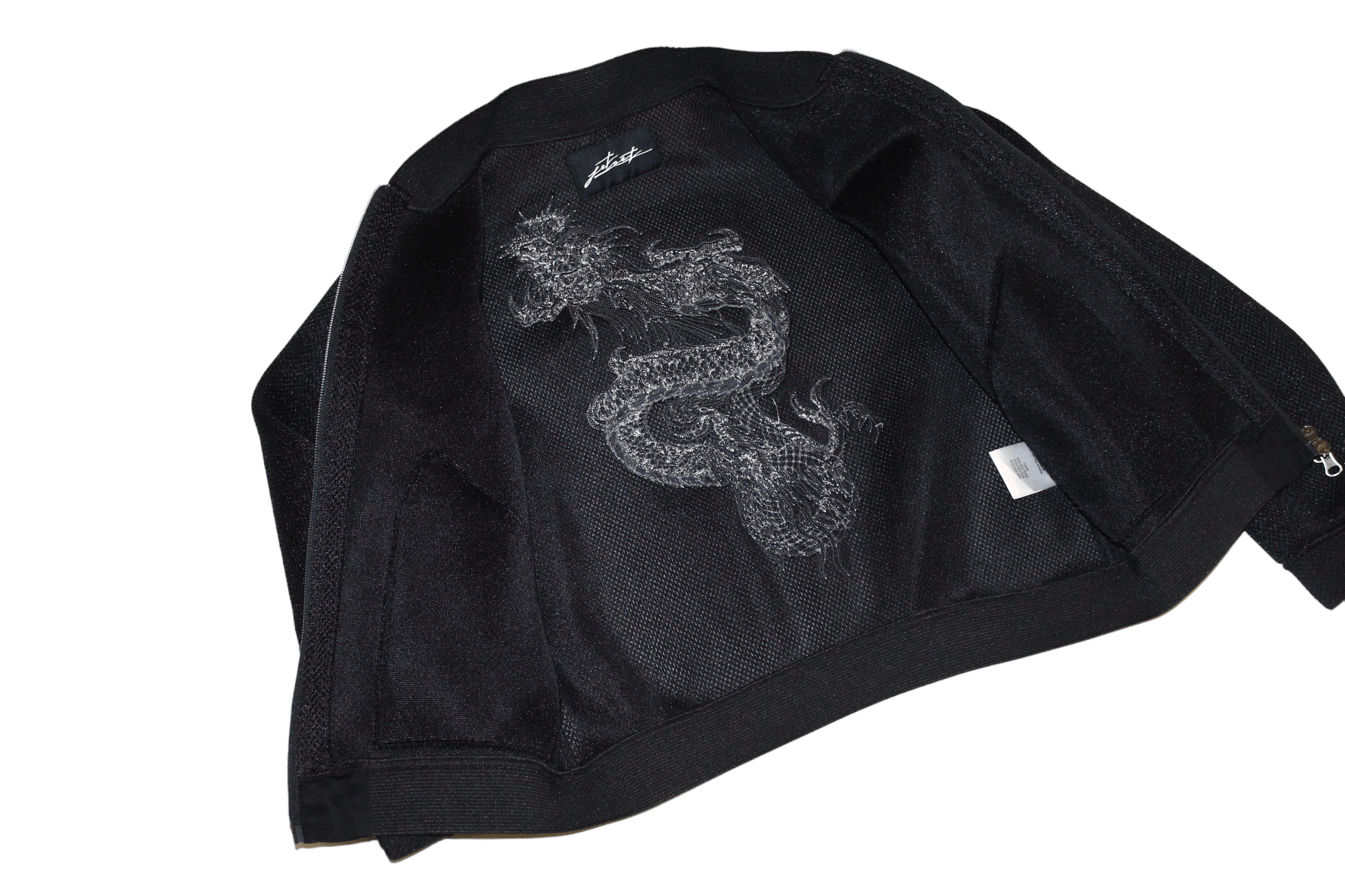 JET SET RARE💥 Jet Set Silver Dragon Embroidery Neoprene Mesh Jacket Size XS / US 0-2 / IT 36-38 - 8 Thumbnail