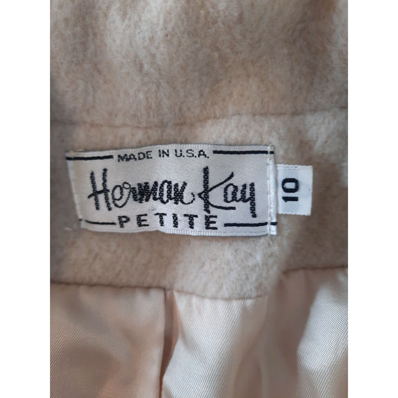 Vintage VINTAGE Herman Kay Coat Wool Blend Beige Tan Womens Petite Sz 10 Made in USA Size L / US 10 / IT 46 - 2 Thumbnail