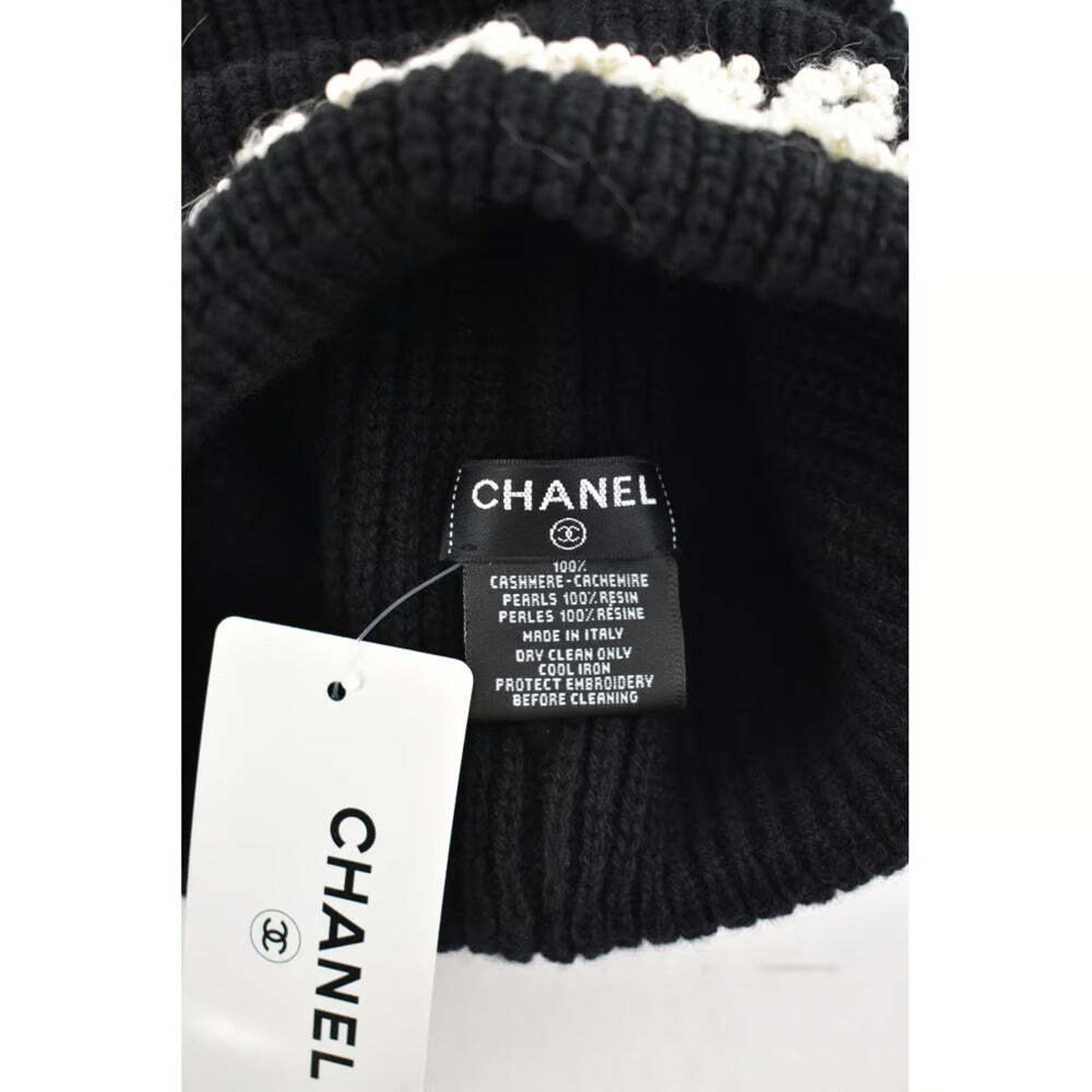 Chanel Chanel REV Black Pearl CC Script Logo Beanie Winter Hat Size ONE SIZE - 9 Thumbnail