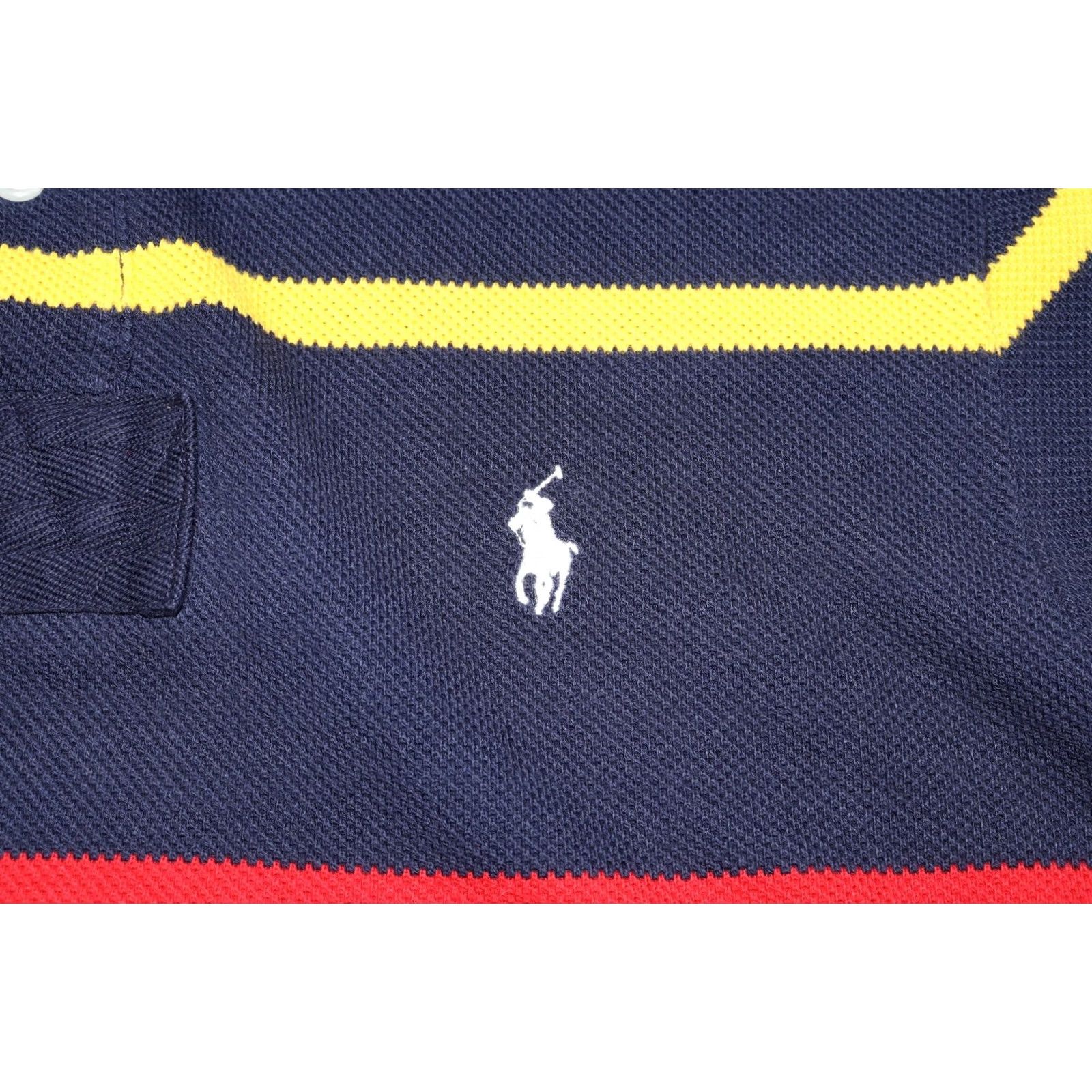Polo Ralph Lauren Polo Ralph Lauren Polo Shirt Mens Large Blue Red Logo Vented Golf Cotton Striped Shirt Mens Size US L / EU 52-54 / 3 - 4 Thumbnail