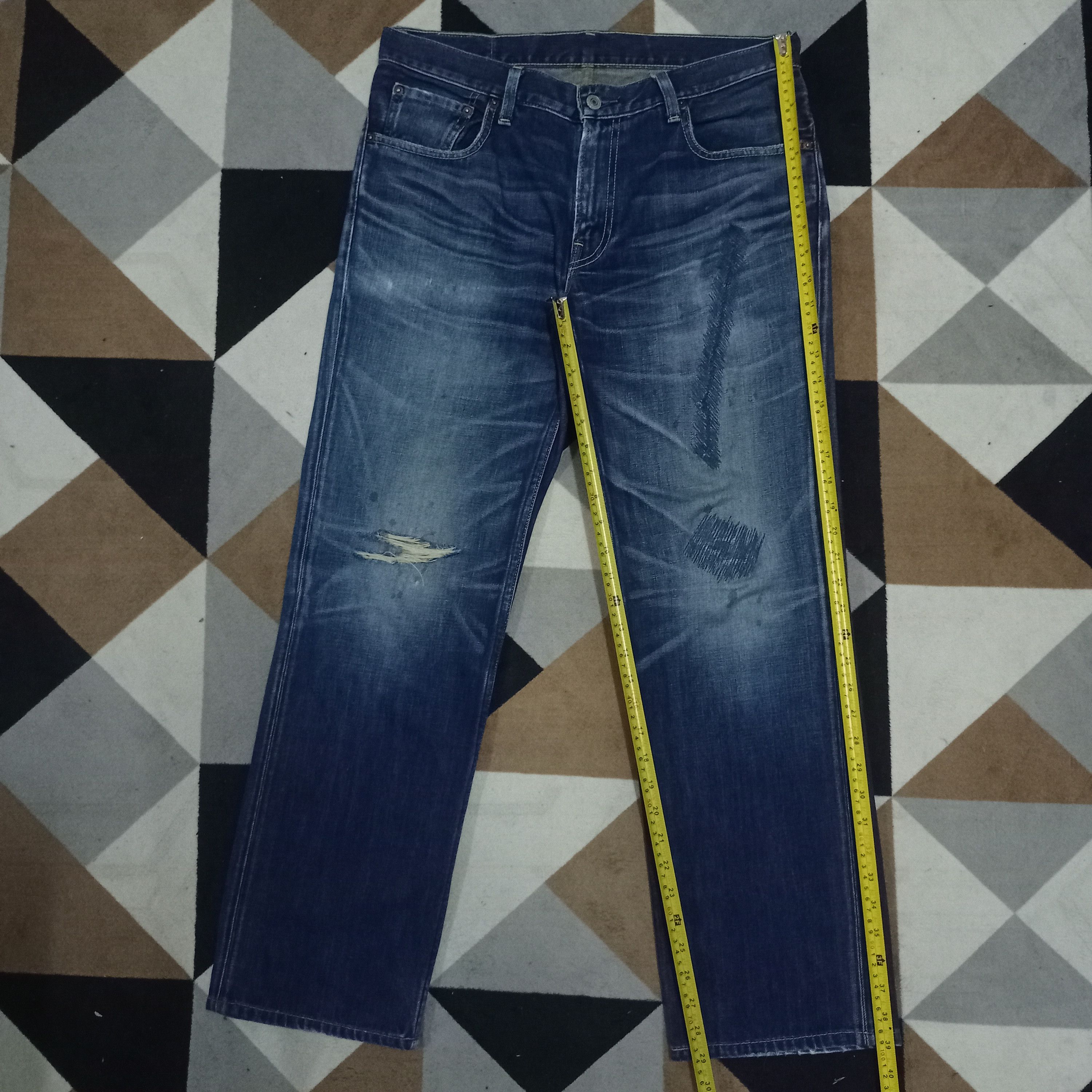 Levi's × Levi's Vintage Clothing Vintage 90s Levis 502 Blue Wash Distressed Baggy Jeans 34x29 Size US 34 / EU 50 - 8 Thumbnail