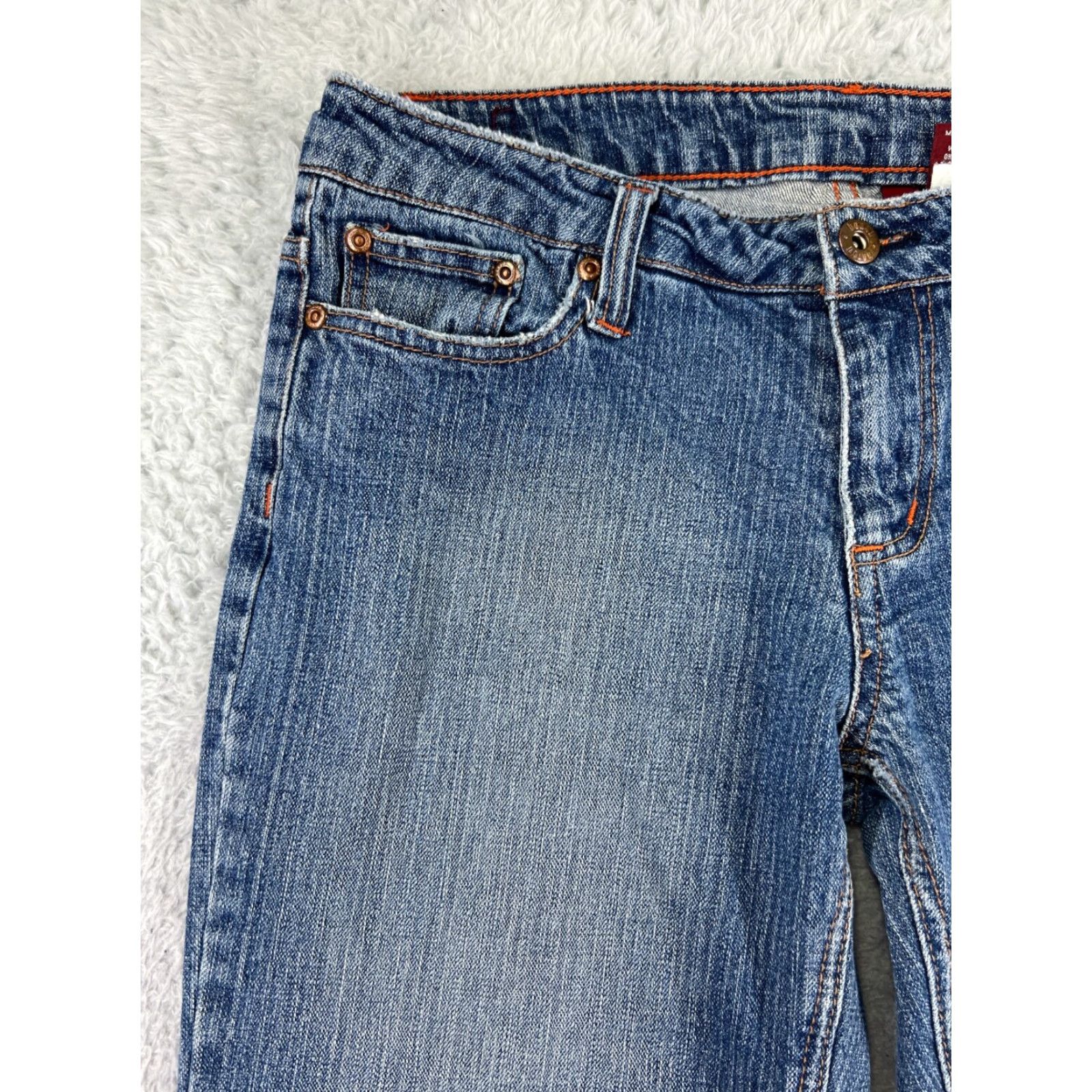 Vintage Bongo Jeans Women Bootcut Denim 7 Blue Mid Rise Stretch 5-Pocket Design Inseam 31 Regular Size 28" / US 6 / IT 42 - 7 Thumbnail