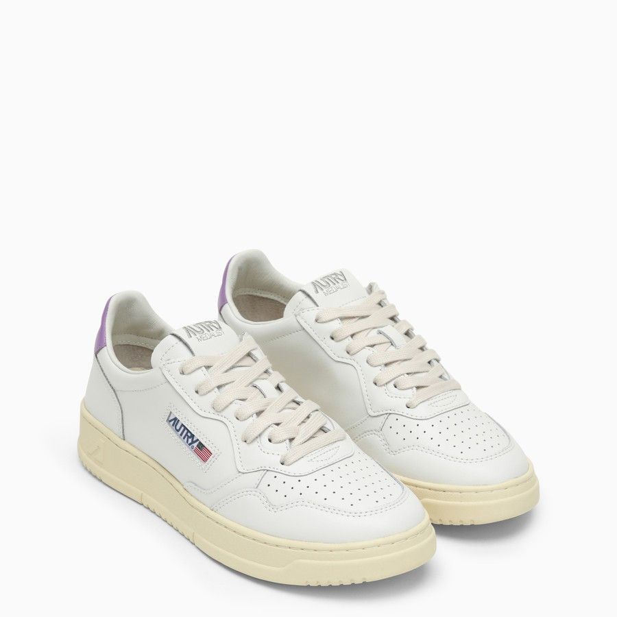 AUTRY o1d2blof0824 Leather Low-Top Sneakers in White & Lavender Size US 11 / IT 41 - 2 Thumbnail