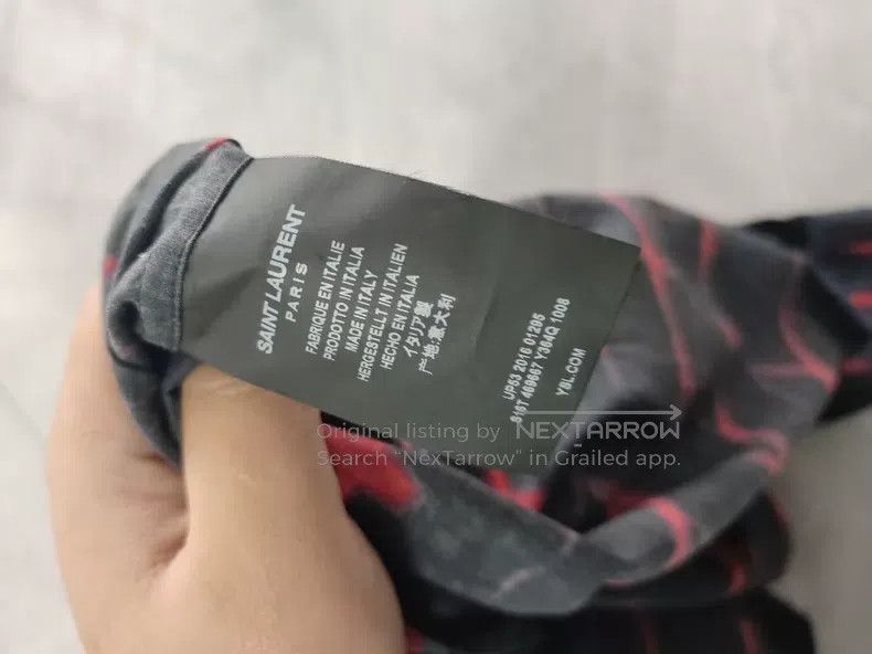 Saint Laurent Paris Saint Laurent Paris Black and Red Cross-Textured Shirt i Size US XXS / EU 40 - 3 Thumbnail