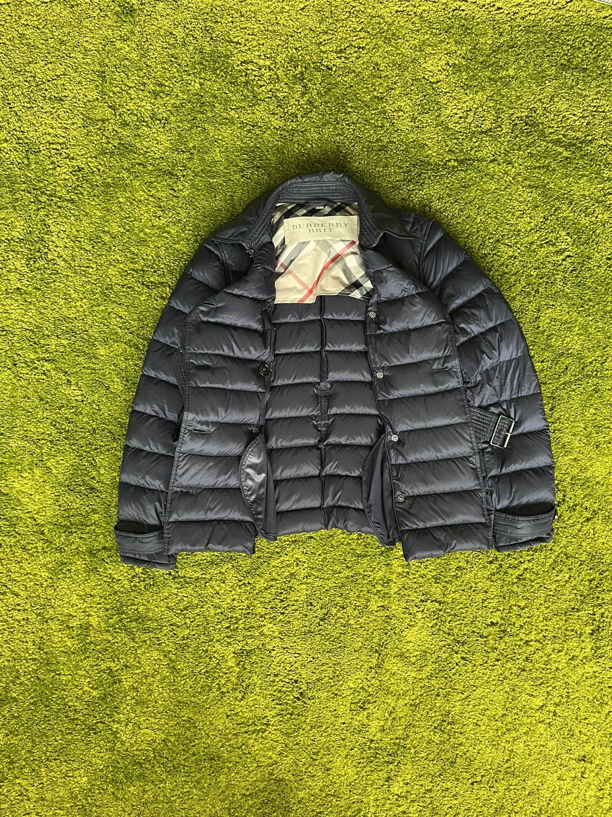 Burberry × Designer Burberry Brit belted down puffer jacket Size L / US 10 / IT 46 - 2 Thumbnail