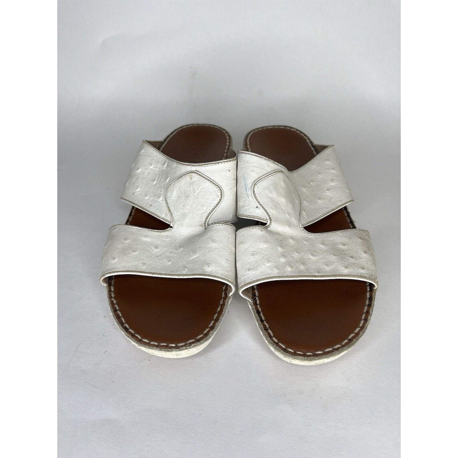 Other Barjeel White Leather Comfort Walking Wedge Slides Sandals W Size US 7.5 / IT 37.5 - 10 Thumbnail