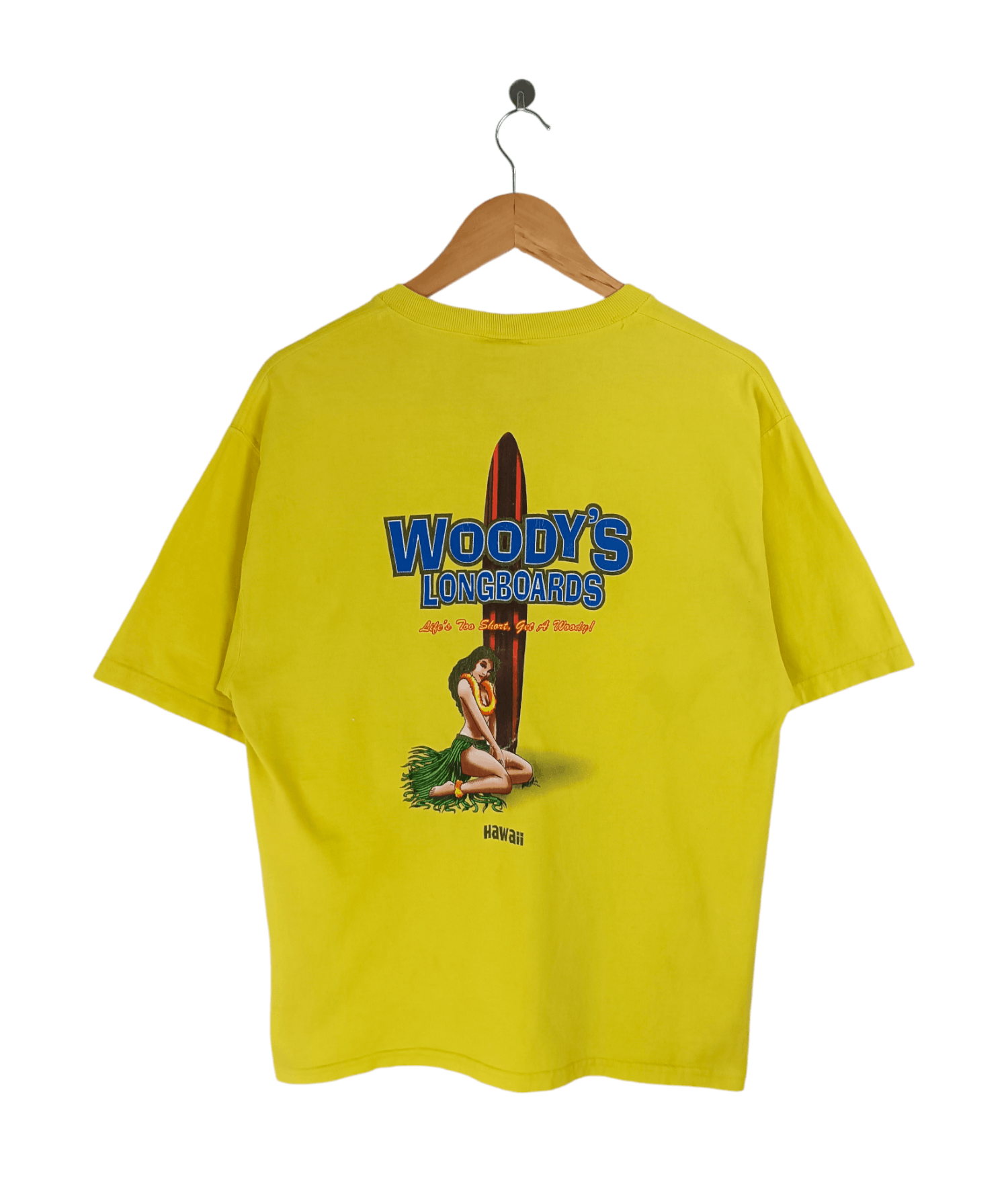 Vintage VINTAGE 90'S WOODY'S LONGBOARD HAWAII ALOHA SEXY BEACH TEE Size US L / EU 52-54 / 3 - 1 Thumbnail