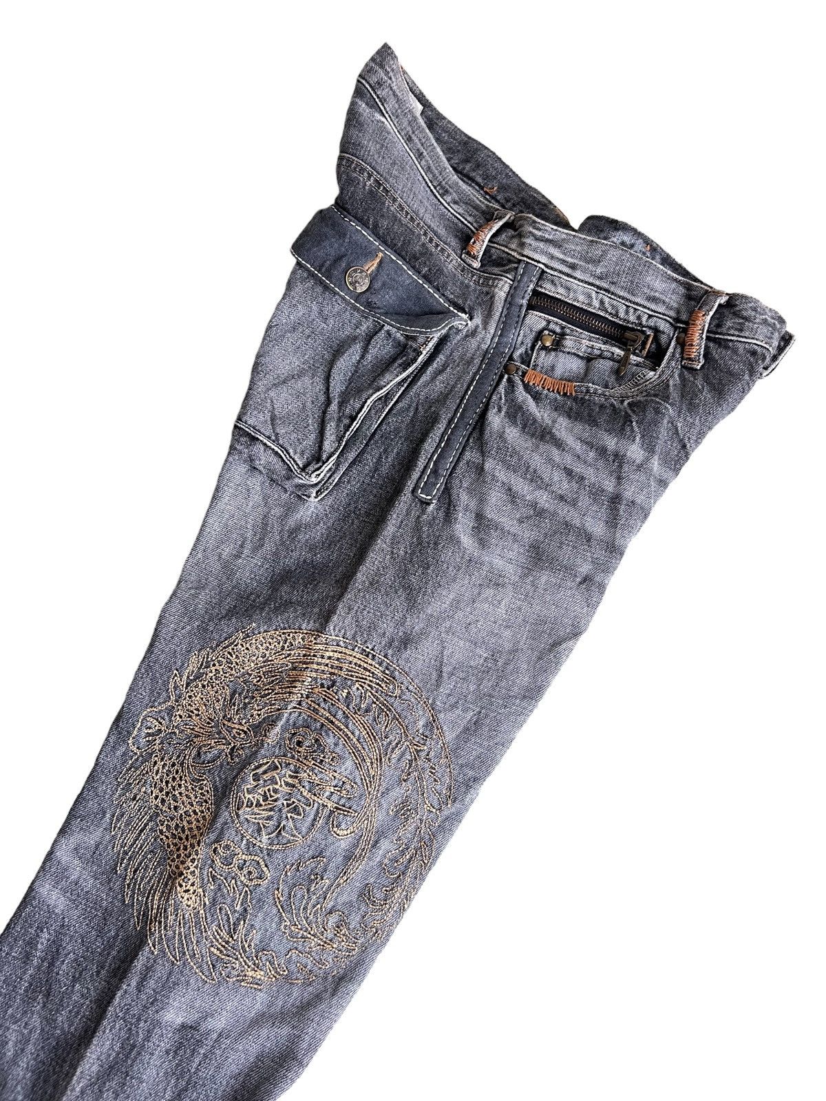 Karakuri Tamashii Karakuri Tamashi Royal Phenix 🇯🇵 Embroidery Baggy Denim Size US 32 / EU 48 - 3 Thumbnail