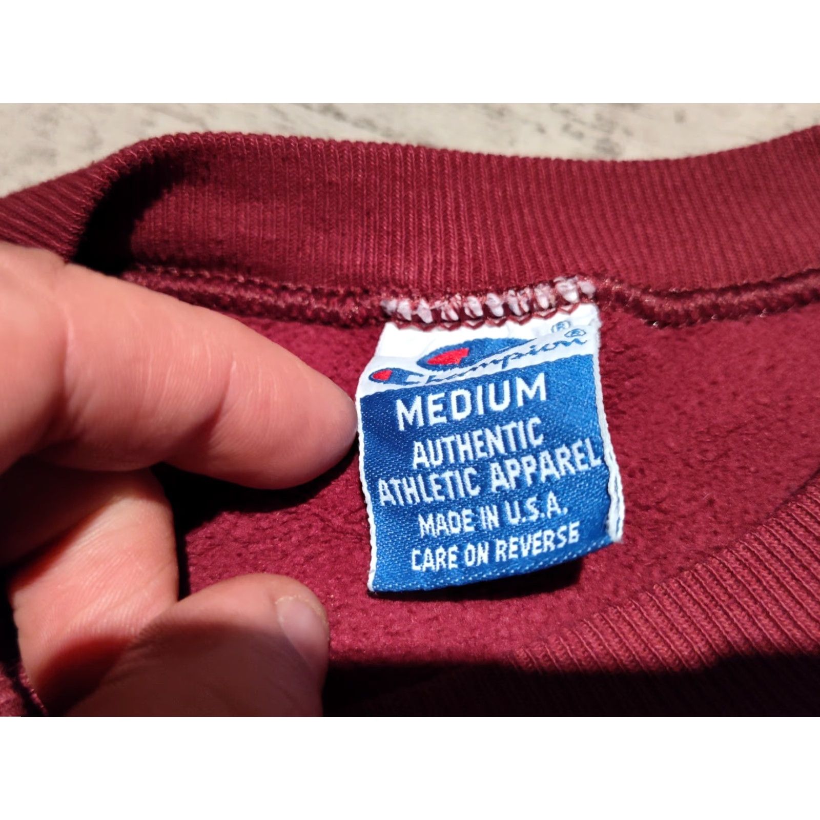 Champion Vintage 90s Champion Maroon Crewneck Sweatshirt Size M Made In USA EUC Solid Size US M / EU 48-50 / 2 - 7 Thumbnail