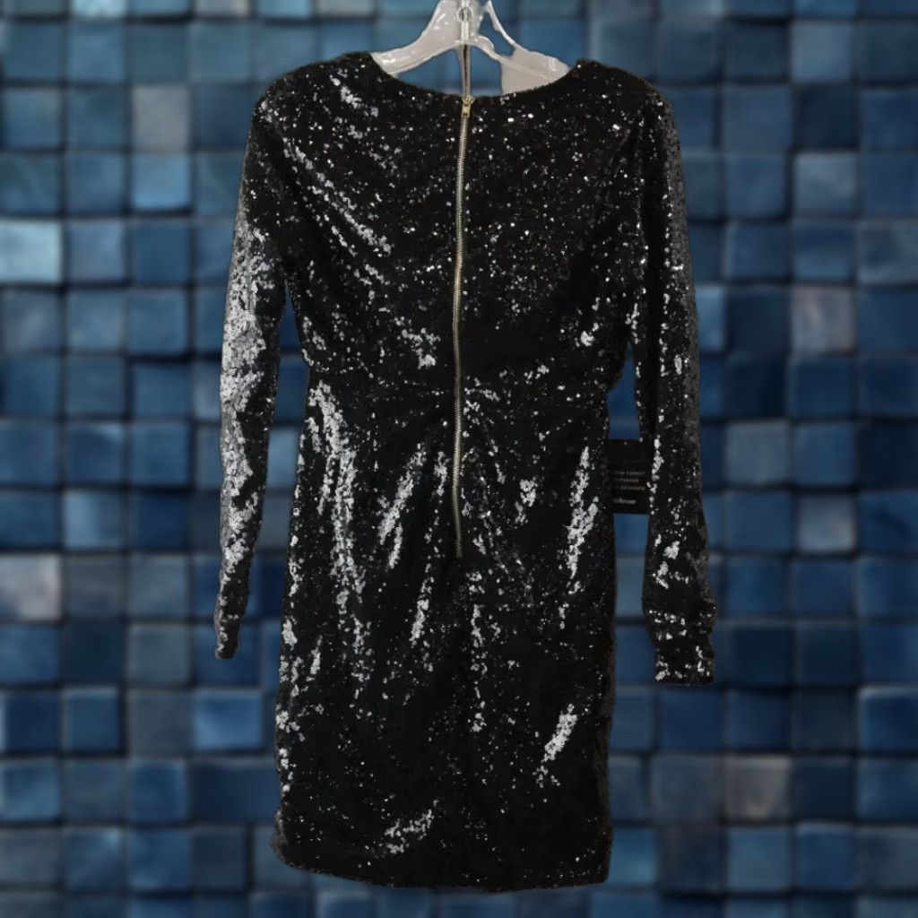 Vintage NEW NWT Women's Charlotte Russe Night Glittery Black Sequin Party Dress Size S Size S / US 4 / IT 40 - 1 Thumbnail