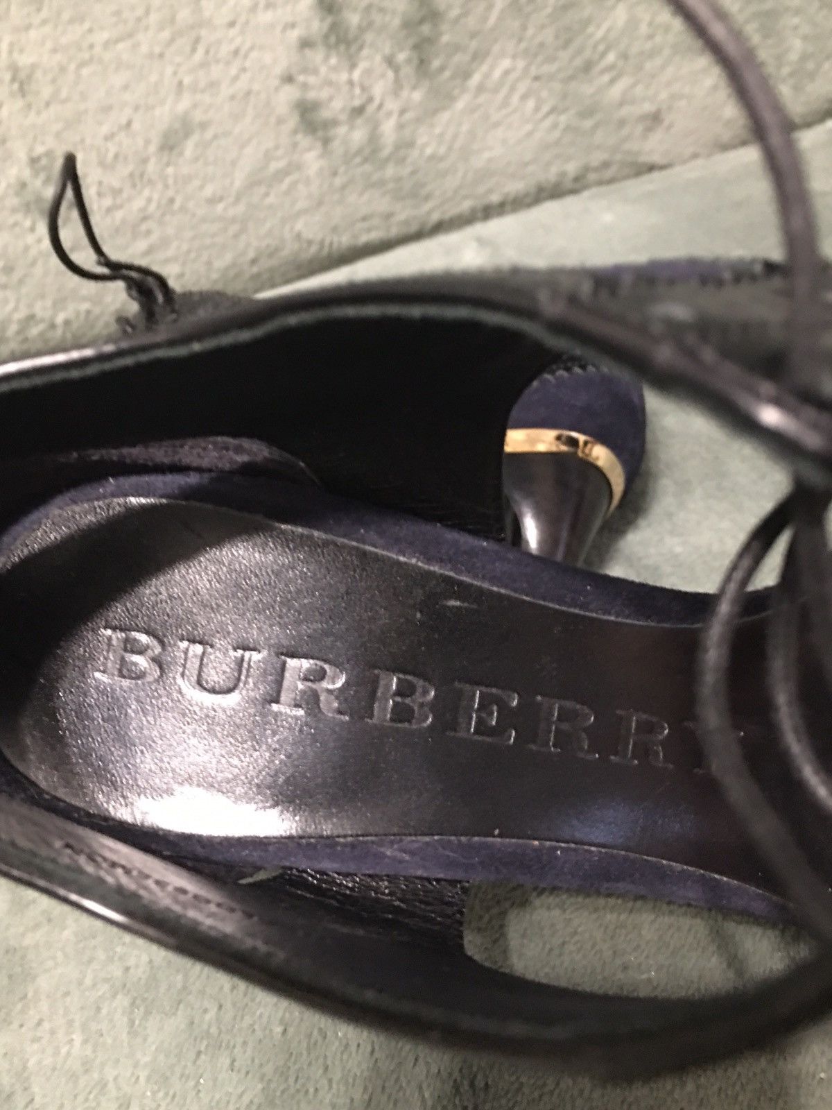 Burberry Burberry Suede Heels Stiletto Leather Trim Navy Blue EU 37 Size US 7 / IT 37 - 12 Thumbnail