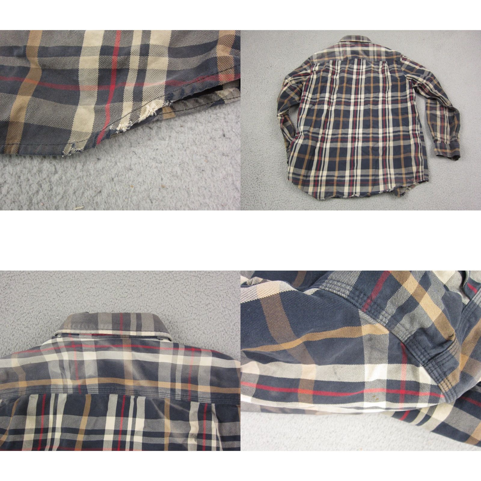 Carhartt VINTAGE Carhartt Shirt Mens LT Black Plaid Flannel Heavy Thick Workwear Casual Button-Up Tall Large Size US L / EU 52-54 / 3 - 9 Thumbnail