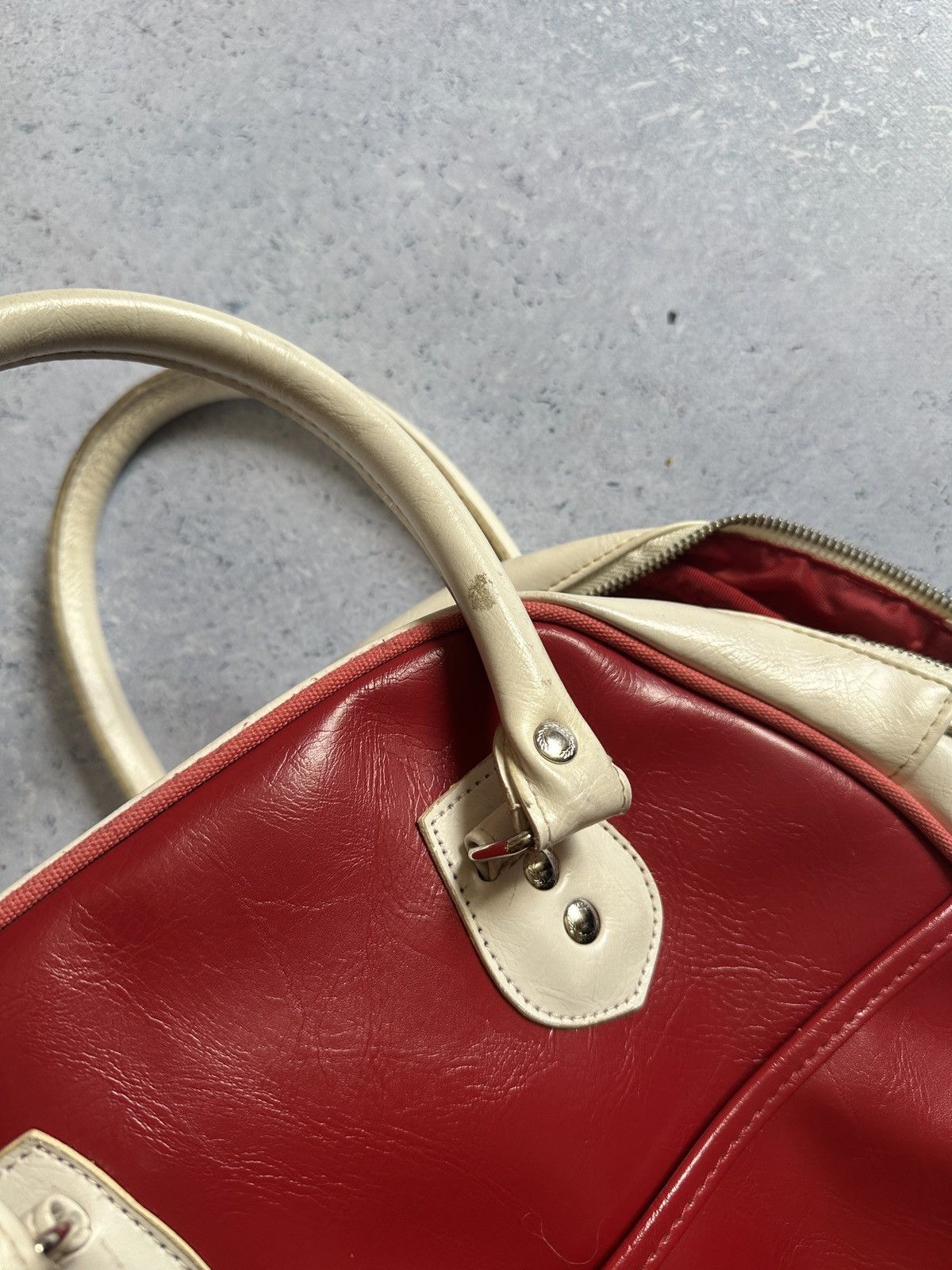Fred Perry Fred Perry Red White Vintage Bowling Bag Y2K Mod Retro Size ONE SIZE - 11 Thumbnail
