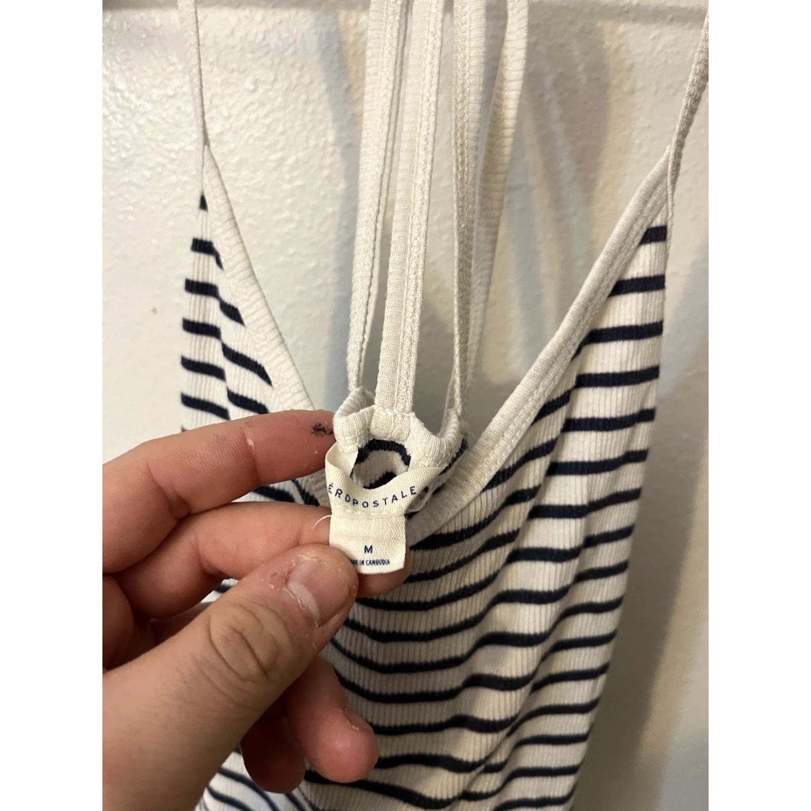 Aeropostale VINTAGE Aeropostale Tank Top Women’s Medium Sleeveless Cropped White Striped Casual Summer Size M / US 6-8 / IT 42-44 - 3 Thumbnail